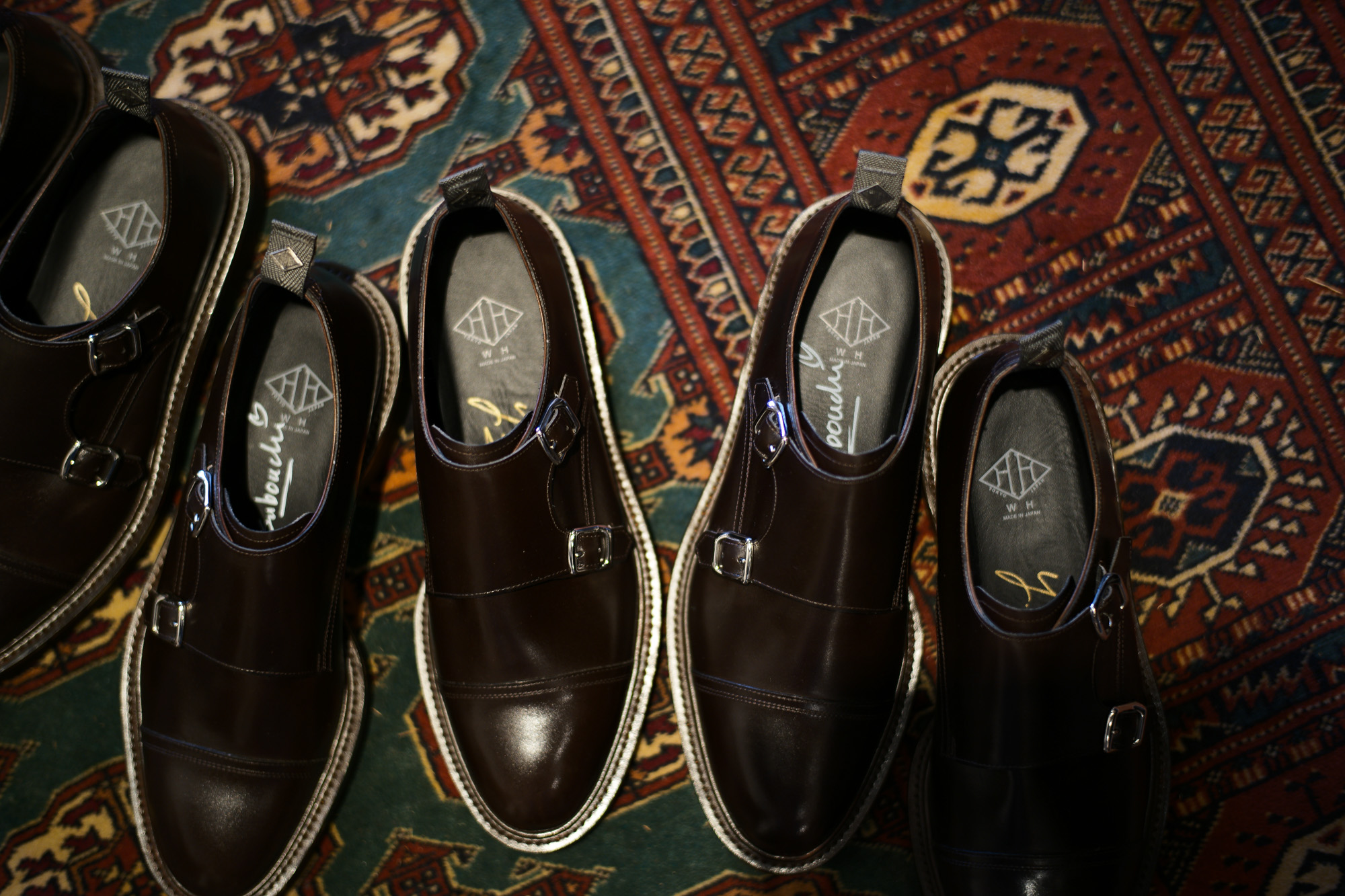 WH (ダブルエイチ) 【WH-0300(WHS-0300)】 Double Monk Strap Shoes (干場氏 スペシャル モデル) Cruise Last (クルーズラスト) ダブルモンクストラップシューズ DARK BROWN (ダークブラウン) MADE IN JAPAN (日本製) 2018 春夏新作   【干場氏、坪内氏の直筆サイン入り】【Alto e Diritto限定 スペシャルアイテム】    wh 干場さん 干場スペシャル FORZASTYLE フォルザスタイル 愛知 名古屋 Alto e Diritto アルト エ デリット