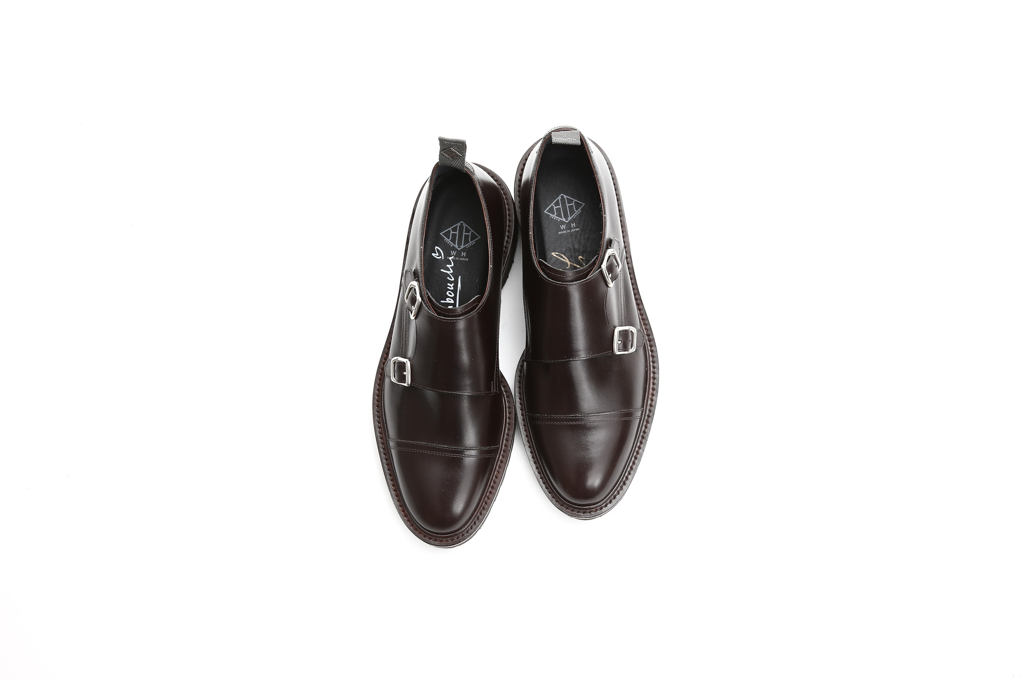 【WH / ダブルエイチ】 【WH-0300(WHS-0300)】 Double Monk Strap Shoes (干場氏 スペシャル モデル) Cruise Last (クルーズラスト) ダブルモンクストラップシューズ DARK BROWN (ダークブラウン) MADE IN JAPAN (日本製) 2018 春夏新作   【干場氏、坪内氏の直筆サイン入り】【Alto e Diritto限定 スペシャルアイテム】 wh 干場さん 干場スペシャル FORZASTYLE フォルザスタイル 愛知 名古屋 Alto e Diritto アルト エ デリット