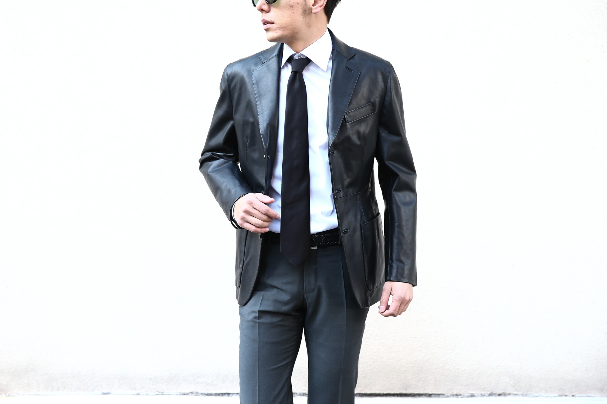 CINQUANTA (チンクアンタ) 【H613】 SINGLE TAILORED JACKET CAVALLO (シングル テーラード ジャケット) ホースレザー ジャケット BLACK (ブラック・999) Made in italy (イタリア製) 2018 春夏新作 cinquanta チンクアンタ レザージャケット ジャケット 愛知 名古屋 Alto e Diritto アルト エ デリット