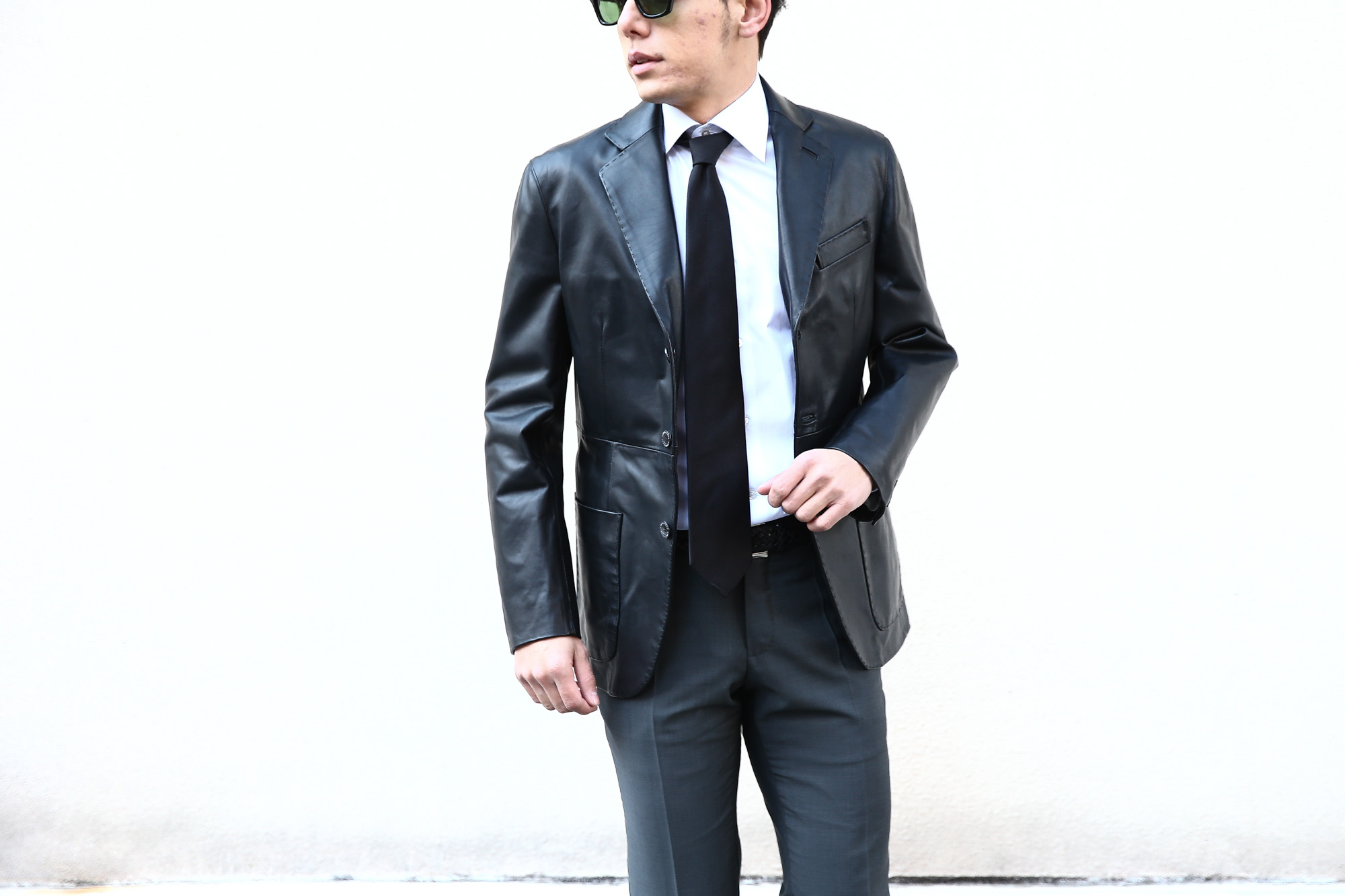 CINQUANTA (チンクアンタ) 【H613】 SINGLE TAILORED JACKET CAVALLO (シングル テーラード ジャケット) ホースレザー ジャケット BLACK (ブラック・999) Made in italy (イタリア製) 2018 春夏新作 cinquanta チンクアンタ レザージャケット ジャケット 愛知 名古屋 Alto e Diritto アルト エ デリット