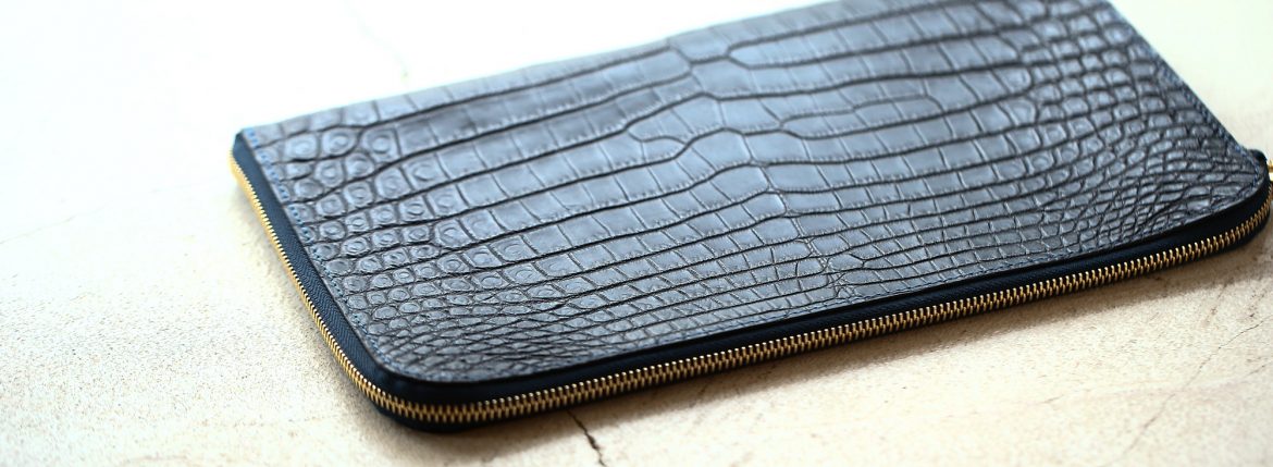 Cisei × 山本製鞄 (シセイ × 山本製鞄) Crocodile Document Case Small (クロコダイル ドキュメントケース スモール) Nile Crocodile Leather (ワニ革) ナイル クロコダイル クラッチバッグ BLACK(ブラック),NAVY(ネイビー),BROWN(ブラウン) Made in Japan (日本製) cisei yamamotoseiho トートバック クロコ 愛知 名古屋 ZODIAC ゾディアック