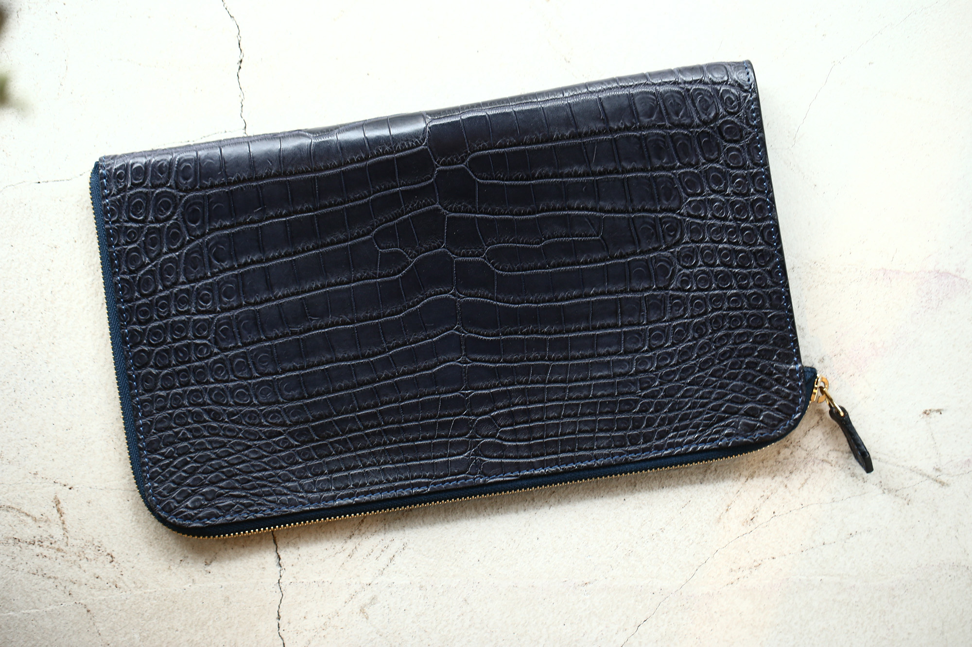 Cisei × 山本製鞄 (シセイ × 山本製鞄) Crocodile Document Case Small (クロコダイル ドキュメントケース スモール) Nile Crocodile Leather (ワニ革) ナイル クロコダイル クラッチバッグ BLACK(ブラック),NAVY(ネイビー),BROWN(ブラウン)  Made in Japan (日本製)  cisei yamamotoseiho トートバック クロコ 愛知 名古屋 Alto e Diritto アルト エ デリット