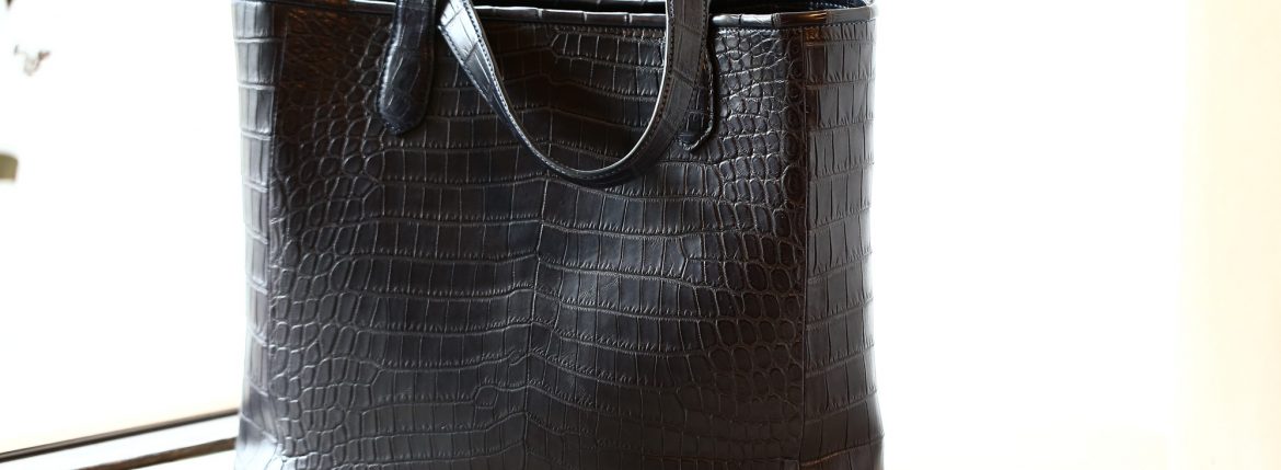 Cisei × 山本製鞄 (シセイ × 山本製鞄) Crocodile Tote Bag Medium (クロコダイル トートバッグ ミディアム) Nile Crocodile Leather (ワニ革) ナイル クロコダイル トート バッグ BLACK(ブラック),NAVY(ネイビー),BROWN(ブラウン) Made in Japan (日本製) cisei yamamotoseiho トートバック クロコ 愛知 名古屋 ZODIAC ゾディアック