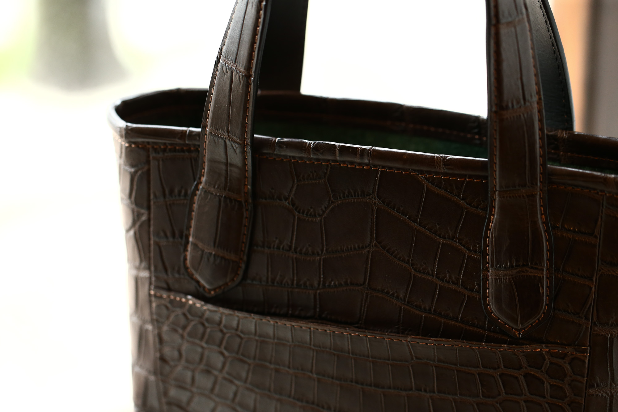 Cisei × 山本製鞄 (シセイ × 山本製鞄) Crocodile Tote Bag Small (クロコダイル トートバッグ スモール) Nile Crocodile Leather (ワニ革) ナイル クロコダイル トート バッグ BLACK(ブラック),NAVY(ネイビー),BROWN(ブラウン) Made in Japan (日本製)   cisei yamamotoseiho トートバック クロコ 愛知 名古屋 Alto e Diritto アルト エ デリット