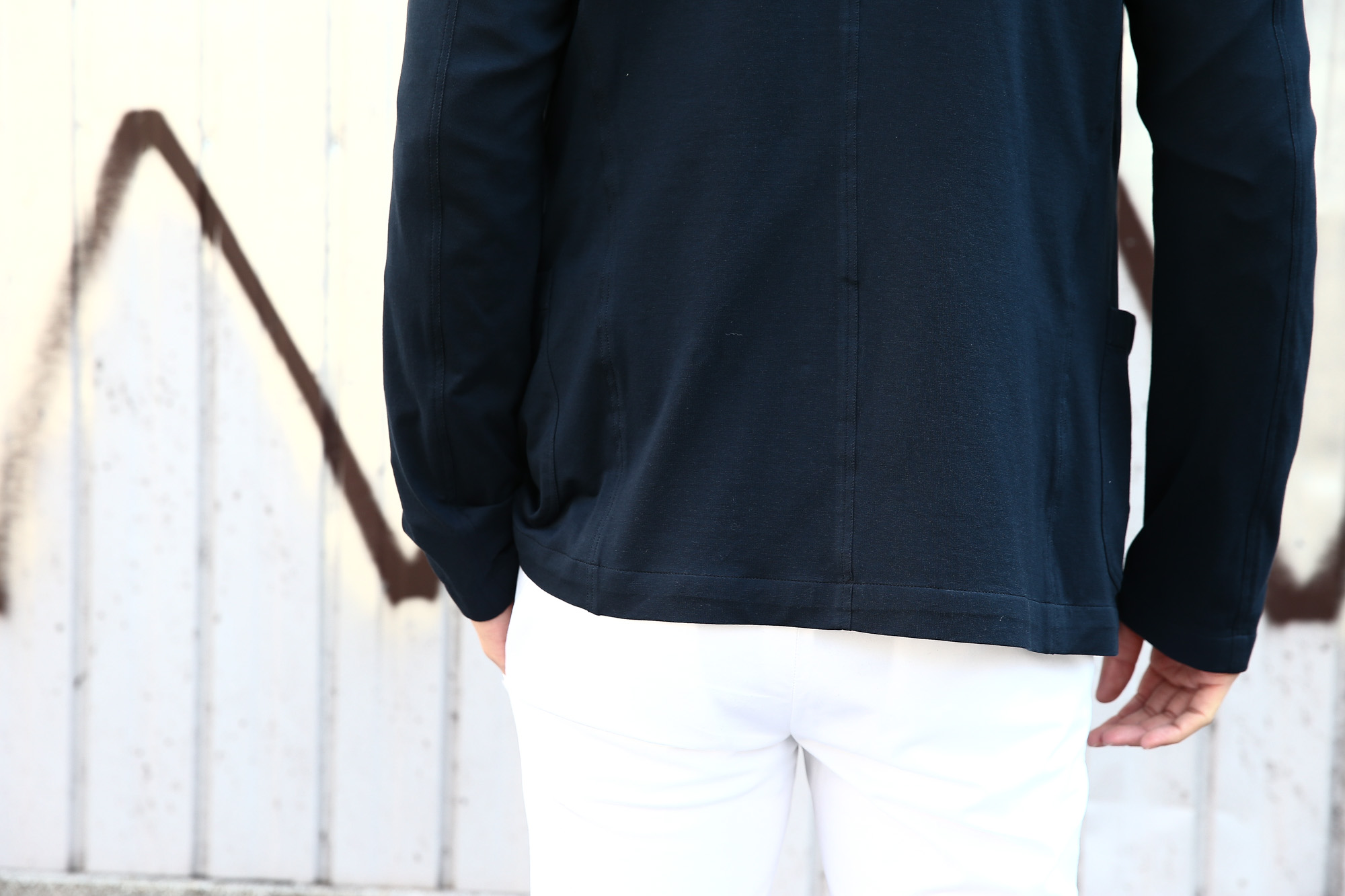 【Cruciani // クルチアーニ】 Cotton Jersey Jacket (コットンジャージージャケット) Micro Smooth Cotton マイクロスムースコットン ニット ジャケット NAVY (ネイビー・10973) made in italy (イタリア製)　2018 春夏新作 愛知 名古屋 Alto e Diritto アルト エ デリット cruciani クルチアーニ  44,46,48,50,52,54