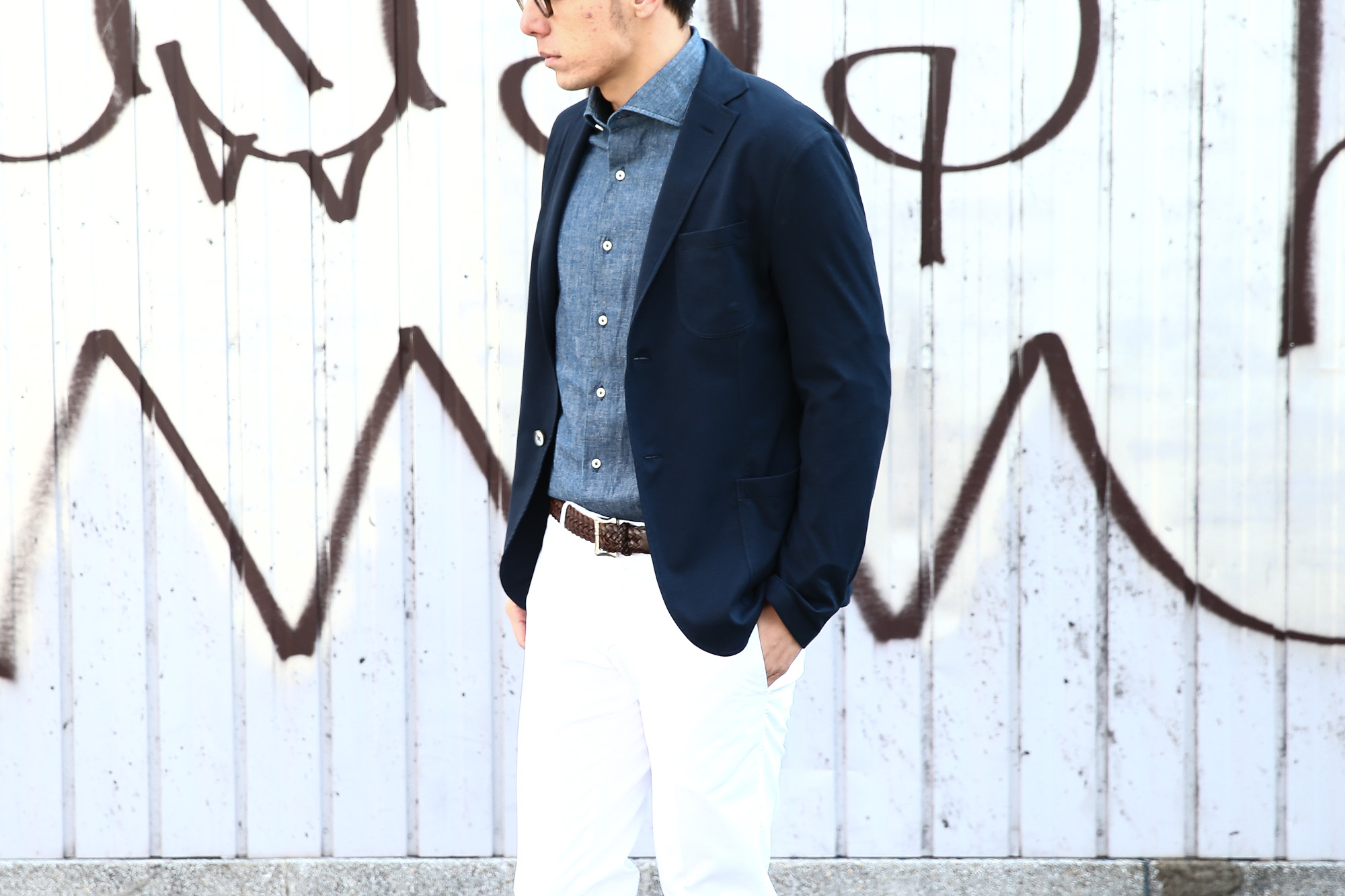 【Cruciani // クルチアーニ】 Cotton Jersey Jacket (コットンジャージージャケット) Micro Smooth Cotton マイクロスムースコットン ニット ジャケット NAVY (ネイビー・10973) made in italy (イタリア製)　2018 春夏新作 愛知 名古屋 Alto e Diritto アルト エ デリット cruciani クルチアーニ  44,46,48,50,52,54