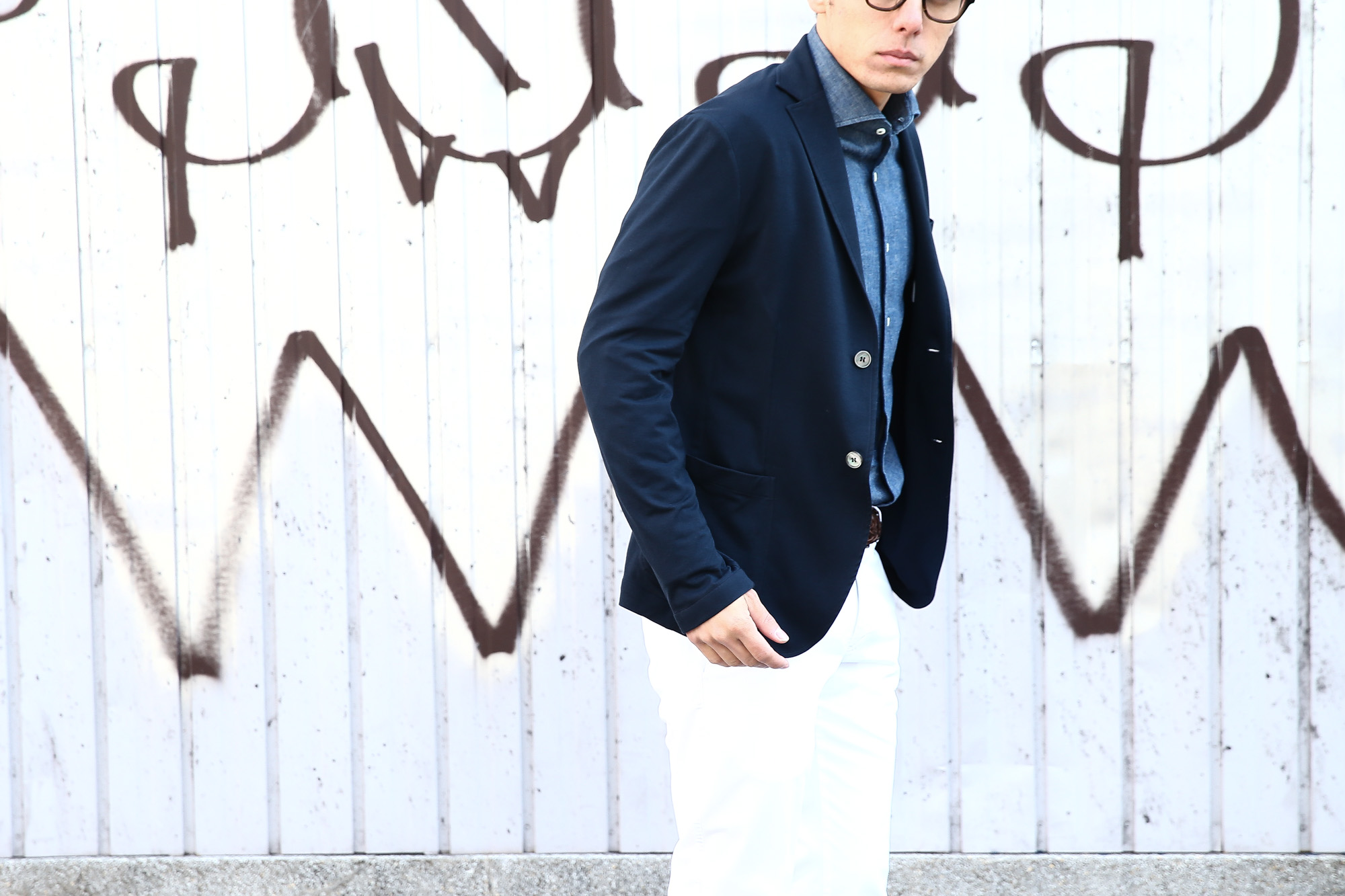 【Cruciani // クルチアーニ】 Cotton Jersey Jacket (コットンジャージージャケット) Micro Smooth Cotton マイクロスムースコットン ニット ジャケット NAVY (ネイビー・10973) made in italy (イタリア製)　2018 春夏新作 愛知 名古屋 Alto e Diritto アルト エ デリット cruciani クルチアーニ  44,46,48,50,52,54