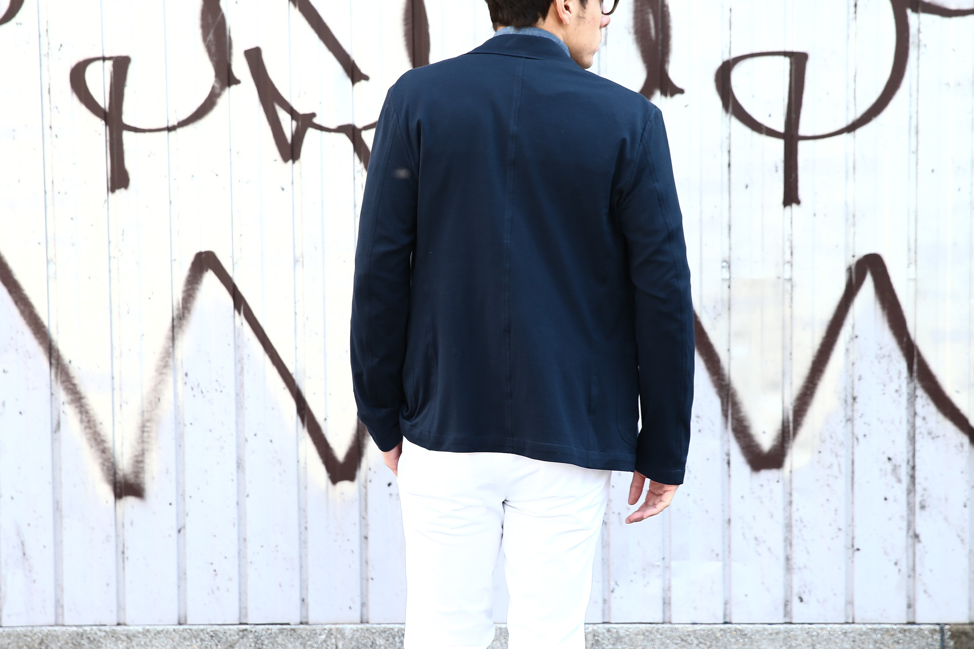 【Cruciani // クルチアーニ】 Cotton Jersey Jacket (コットンジャージージャケット) Micro Smooth Cotton マイクロスムースコットン ニット ジャケット NAVY (ネイビー・10973) made in italy (イタリア製)　2018 春夏新作 愛知 名古屋 Alto e Diritto アルト エ デリット cruciani クルチアーニ  44,46,48,50,52,54