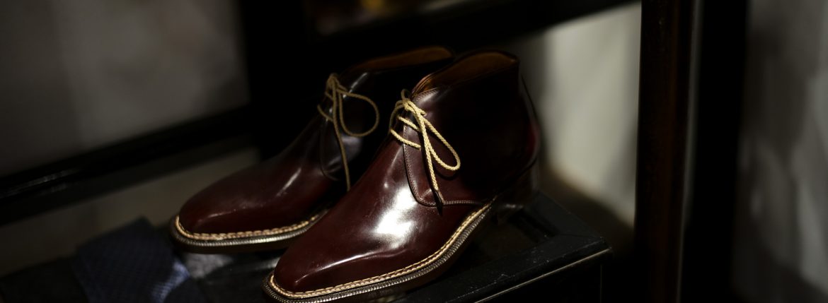 ENZO BONAFE(エンツォボナフェ) ART.3722 Chukka boots チャッカブーツ Horween Shell Cordovan Leather ホーウィン社 シェルコードバンレザー ノルベジェーゼ製法 チャッカブーツ コードバンブーツ No.8(バーガンディー) made in italy (イタリア製) 愛知 名古屋 ZODIAC ゾディアック エンツォボナフェ コードバン チャッカ　5.5,6,6.5,7,7.5,8,8.5,9,9.5