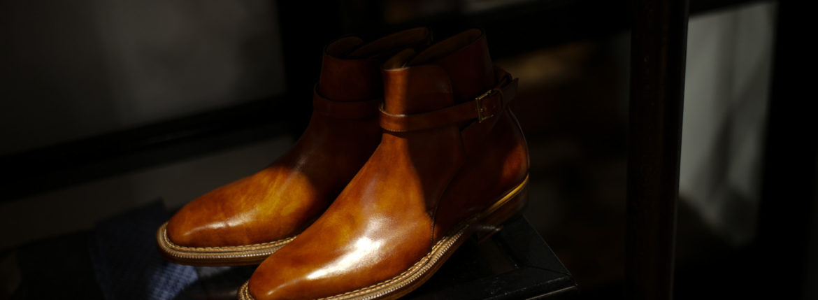 ENZO BONAFE (エンツォボナフェ) ART.EB-13 【Jodhpur boots】 BONAUDO MUSEUM CALF LEATHER ボナウド社ミュージアムカーフレザー ジョッパーブーツ NEW GOLD (ニューゴールド) made in italy (イタリア製) 2018 春夏新作 enozbonafe eb13 ジョッパーブーツ ブーツ 愛知 名古屋 Alto e Diritto アルト エ デリット