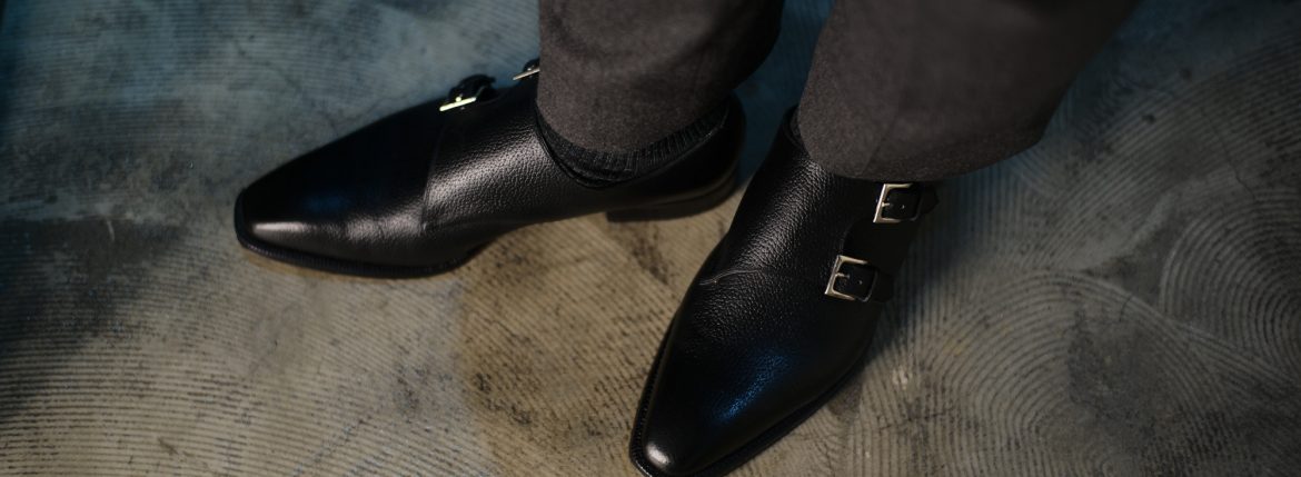 ENZO BONAFE(エンツォボナフェ) EB-36 Double Monk Strap Shoes INCA Leather ダブルモンクストラップシューズ NERO (ブラック) made in italy (イタリア製) 2018 秋冬 【Special Model】 enzobonafe eb36 ダブルモンク 愛知 名古屋 ZODIAC ゾディアック ダブモン