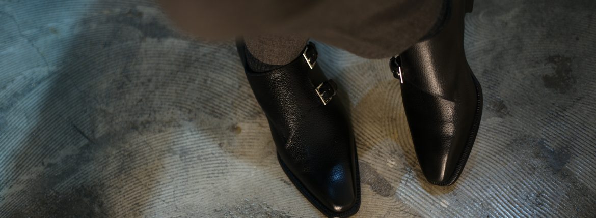 ENZO BONAFE(エンツォボナフェ) EB-36 Double Monk Strap Shoes INCA Leather ダブルモンクストラップシューズ NERO (ブラック) made in italy (イタリア製) 2018 秋冬 【Special Model】 enzobonafe eb36 ダブルモンク 愛知 名古屋 ZODIAC ゾディアック ダブモン