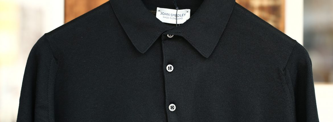 JOHN SMEDLEY (ジョンスメドレー) S3798 Polo Shirt SEA ISLAND COTTON (シーアイランドコットン) ポロシャツ BLACK (ブラック) Made in England (イギリス製) 2018 春夏新作 johnsmedley ジョンスメドレー 愛知 名古屋 ZODIAC ゾディアック