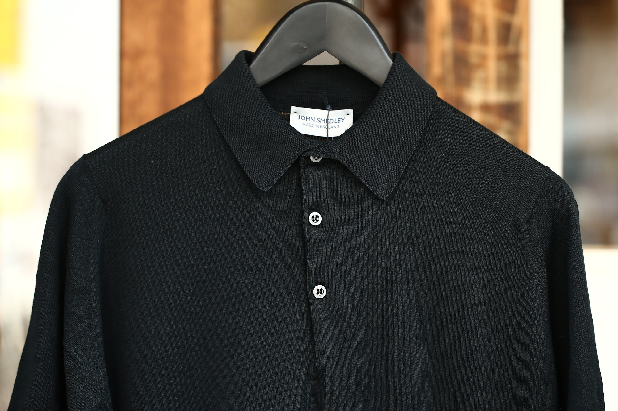 JOHN SMEDLEY (ジョンスメドレー) S3798 Polo Shirt SEA ISLAND COTTON (シーアイランドコットン) ポロシャツ BLACK (ブラック) Made in England (イギリス製) 2018 春夏新作 johnsmedley ジョンスメドレー 愛知 名古屋 Alto e Diritto アルト エ デリット