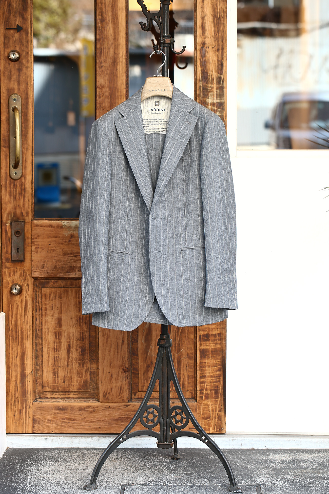 LARDINI (ラルディーニ) SARTORIA (サルトリア) トロピカル サマーウール 段返り3B ダブルピンストライプ スーツ GRAY (グレー・1) 2018 春夏新作 lardini 愛知 名古屋 Alto e Diritto アルト エ デリット スーツ ジャケット