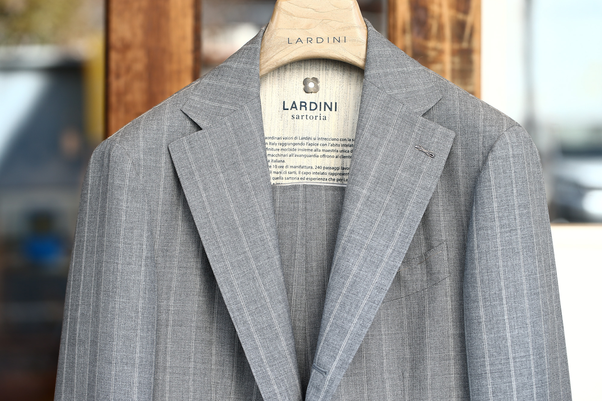 LARDINI (ラルディーニ) SARTORIA (サルトリア) トロピカル サマーウール 段返り3B ダブルピンストライプ スーツ GRAY (グレー・1) 2018 春夏新作 lardini 愛知 名古屋 Alto e Diritto アルト エ デリット スーツ ジャケット