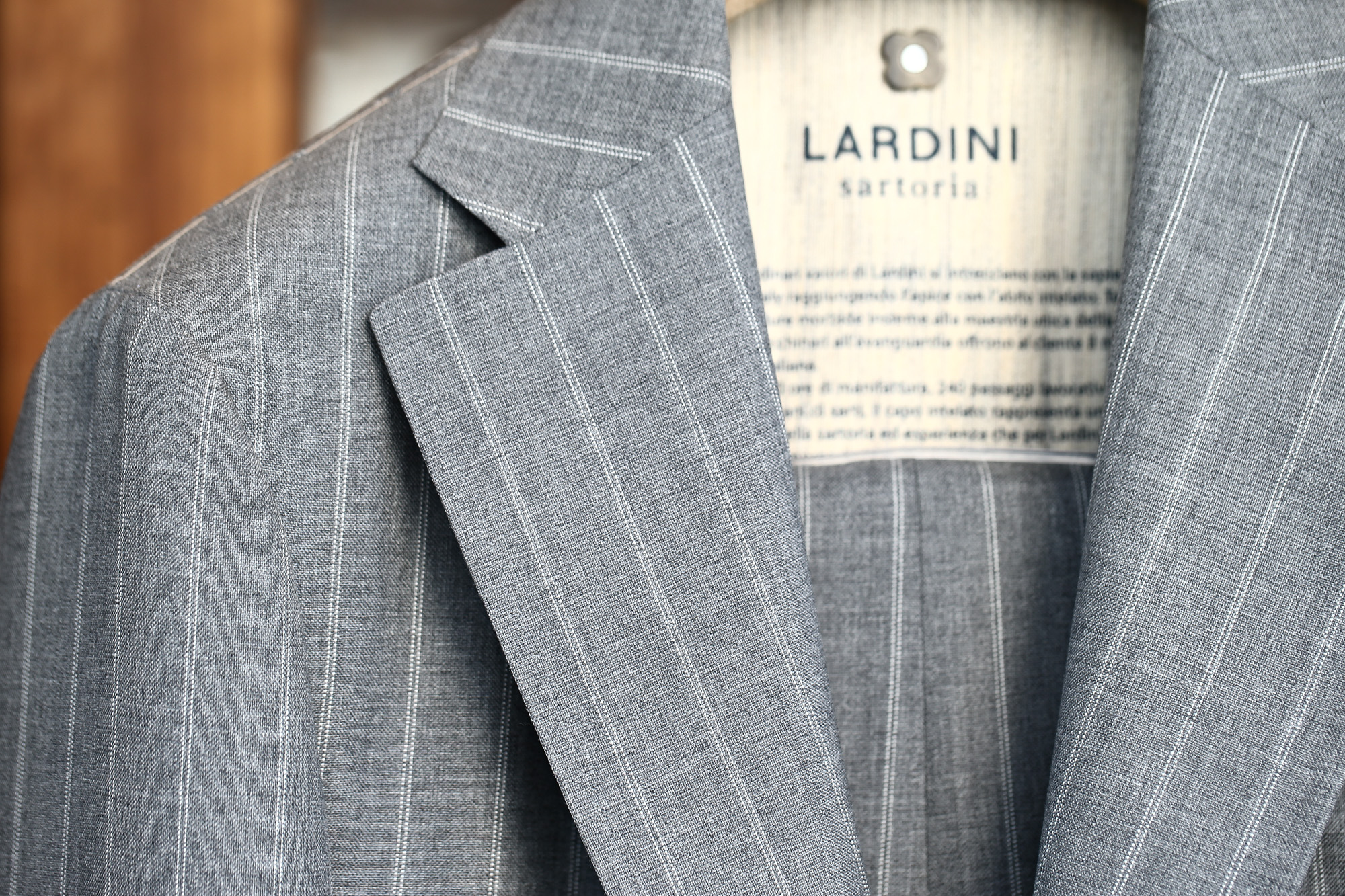 LARDINI (ラルディーニ) SARTORIA (サルトリア) トロピカル サマーウール 段返り3B ダブルピンストライプ スーツ GRAY (グレー・1) 2018 春夏新作 lardini 愛知 名古屋 Alto e Diritto アルト エ デリット スーツ ジャケット