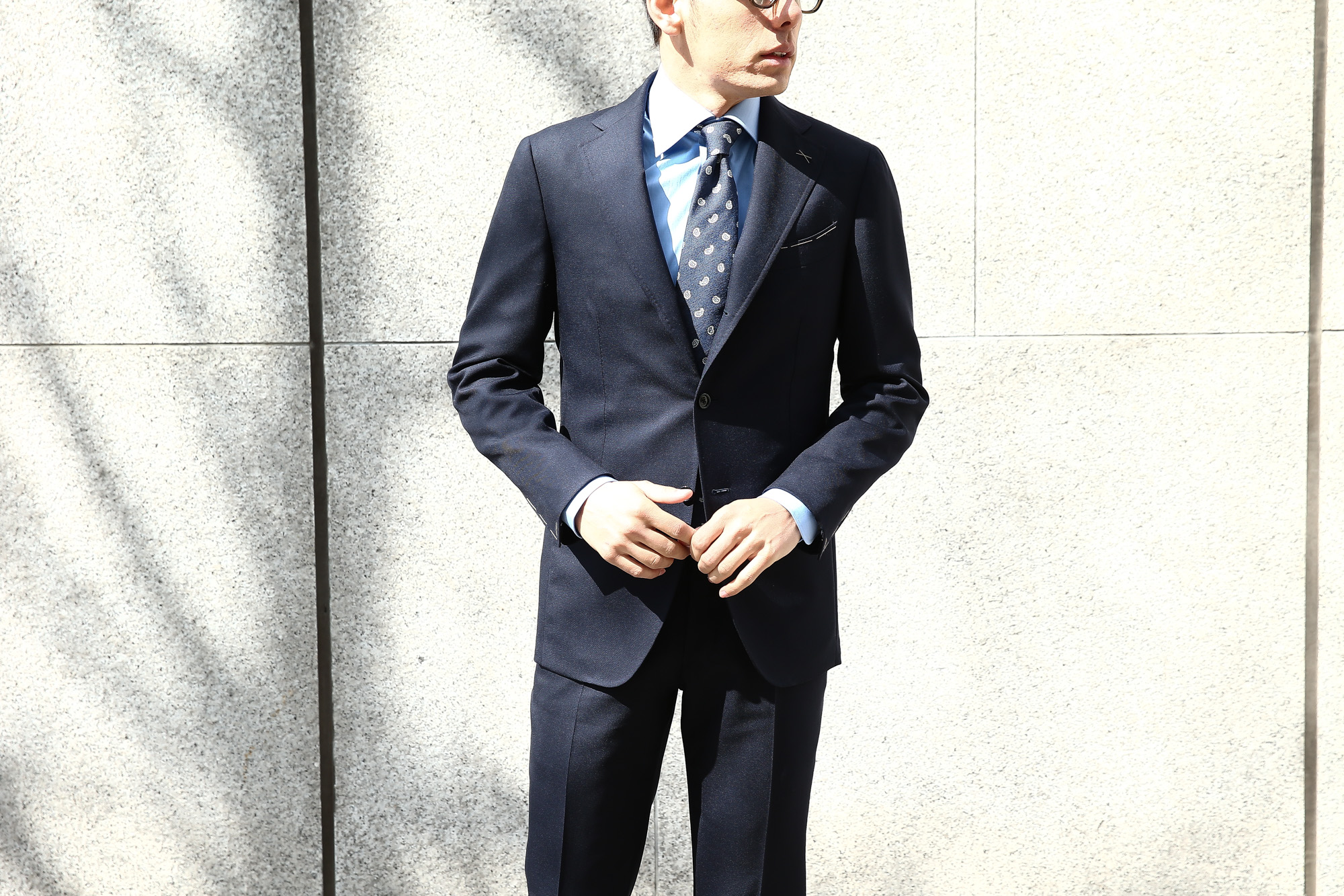 LARDINI (ラルディーニ) SARTORIA (サルトリア) トロピカル サマーウール 段返り3B サマー スーツ NAVY (ネイビー・5) Made in italy (イタリア製) 2018 春夏新作 lardini ラルディーニ 　愛知 名古屋 Alto e Diritto アルト エ デリット