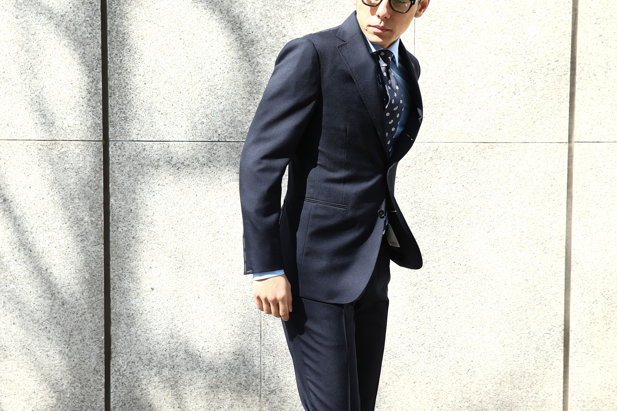 LARDINI (ラルディーニ) SARTORIA (サルトリア) トロピカル サマーウール 段返り3B サマー スーツ NAVY (ネイビー・5) Made in italy (イタリア製) 2018 春夏新作 lardini ラルディーニ 　愛知 名古屋 Alto e Diritto アルト エ デリット