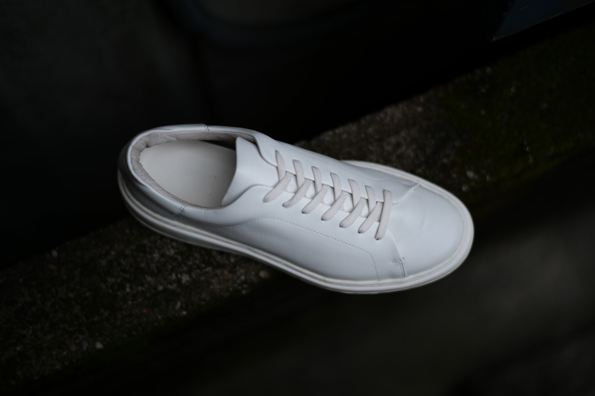 PATRICK(パトリック) 【CRUISE LINE / クルーズライン】 GENOVA (ジェノバ) Annonay Vocalou Calf Leather (アノネイ社 ボカルーカーフ レザー) ローカット レザー スニーカー WHITE (ホワイト・WHT) MADE IN JAPAN(日本製) 【1st コレクション // 復刻モデル】【スペシャル限定モデル】  patrick パトリック cruiseline クルーズライン 愛知 名古屋 Alto e Diritto アルト エ デリット 干場義雅　坪内浩