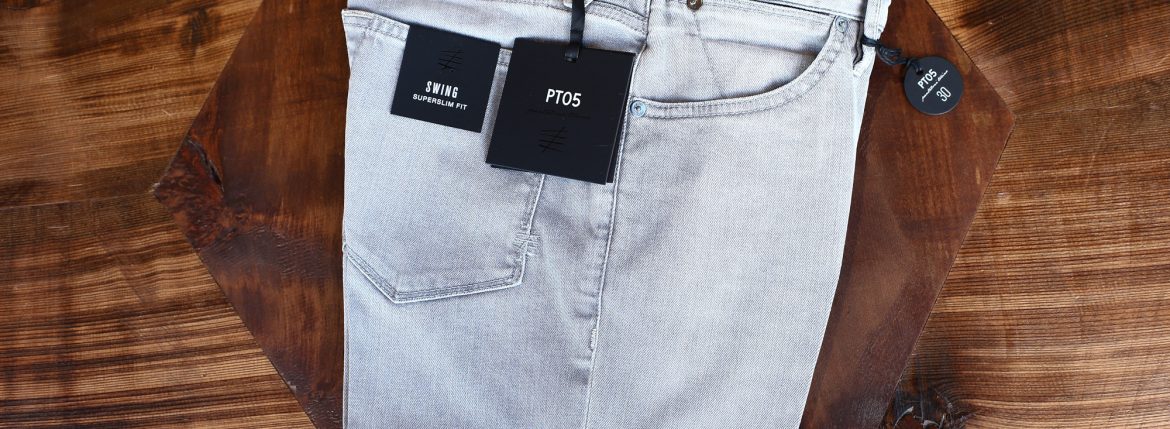 PT05 (ピーティーゼロチンクエ) SWING (スイング) NEW SUPER SLIM FIT (ニュースーパースリムフィット) ストレッチ デニム パンツ GRAY (グレー・MC28) 2018 春夏新作 pt05 pt01 デニム ジーパン 愛知 名古屋 ZODIAC ゾディアック