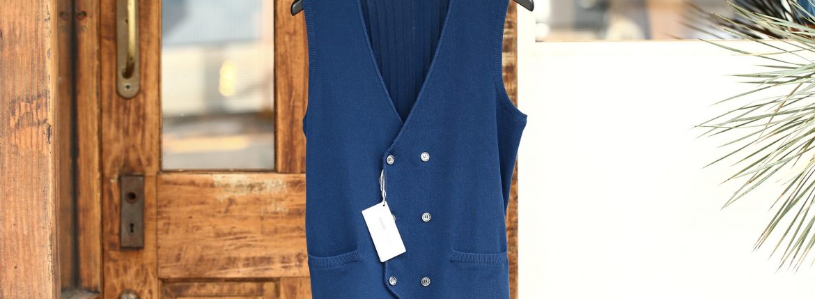 Settefili Cashmere セッテフィーリ カシミア Gilet ニットダブルベスト コットン ニット ジレ ネイビー・MO11 イタリア製 2018 春夏新作 settefilicashmere セッテフィーリカシミア 愛知 名古屋 ZODIAC ゾディアック