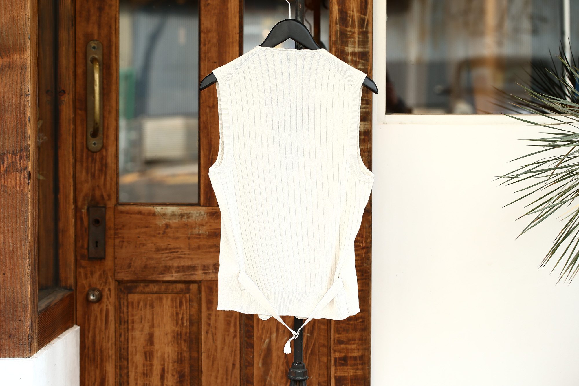 Settefili Cashmere (セッテフィーリ カシミア) Gilet (ニットダブルベスト) コットン ニット ジレ WHITE (ホワイト・MO01) made in italy (イタリア製) 2018 春夏新作 settefilicashmere セッテフィーリカシミア 愛知 名古屋 Alto e Diritto アルト エ デリット