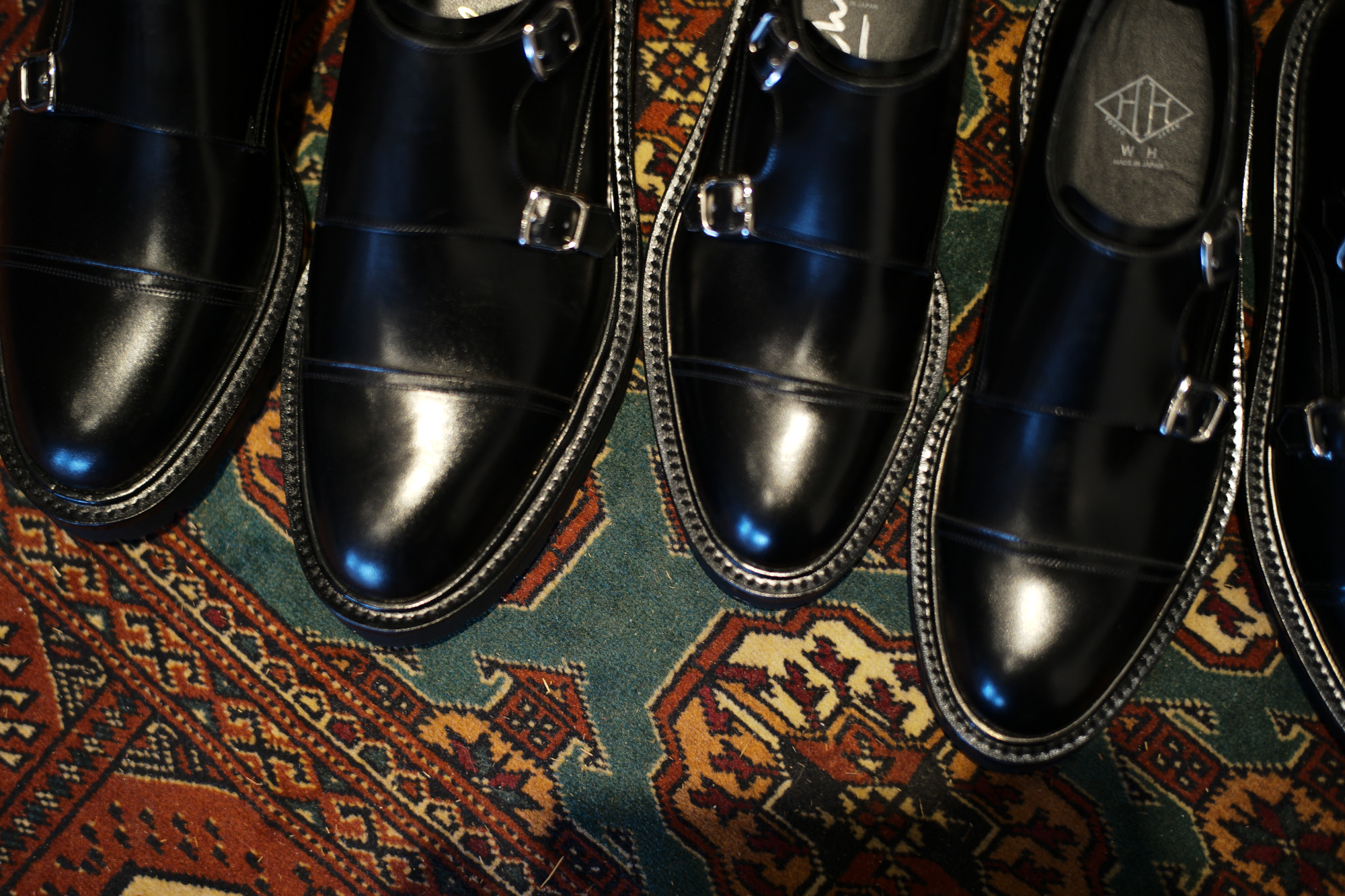 WH (ダブルエイチ) 【WH-0300(WHS-0300)】 Double Monk Strap Shoes (干場氏 スペシャル モデル) Cruise Last (クルーズラスト) ダブルモンクストラップシューズ BLACK (ブラック) MADE IN JAPAN (日本製) 2018 春夏新作 【干場氏、坪内氏の直筆サイン入り】【Alto e Diritto限定 スペシャルアイテム】 wh 干場さん 干場スペシャル FORZASTYLE フォルザスタイル 愛知 名古屋 Alto e Diritto アルト エ デリット