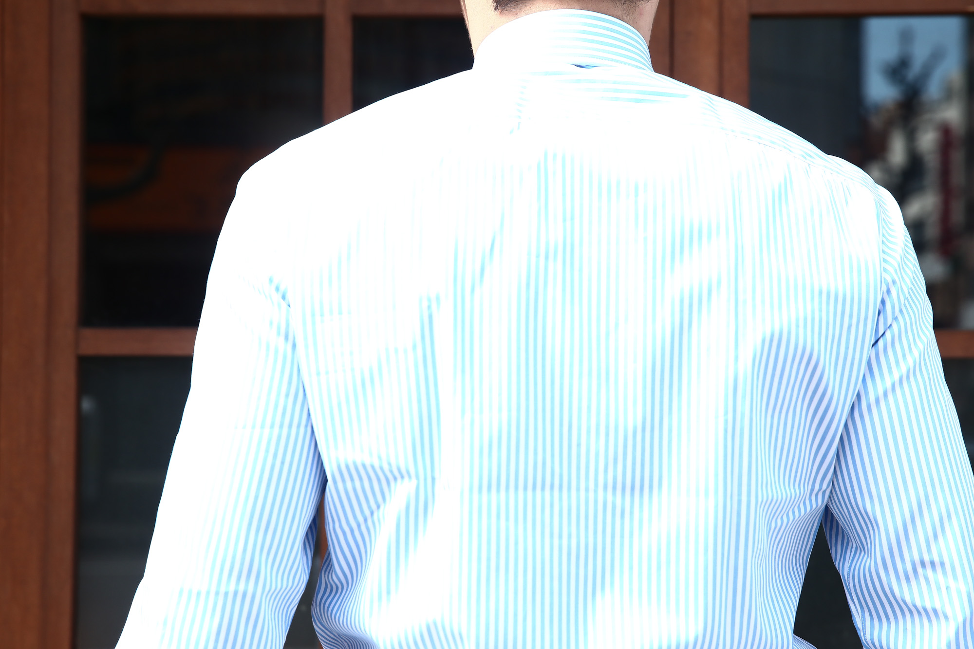 BORRIELLO (ボリエッロ) Blocks Stripe Shirts (ブロックス ストライプ シャツ) ロンドン ストライプ シャツ BLUE (ブルー・38) made in italy (イタリア製) 2018 春夏新作 愛知 名古屋 Alto e Diritto アルト エ デリット シャツ ストライプシャツ イタリアシャツ