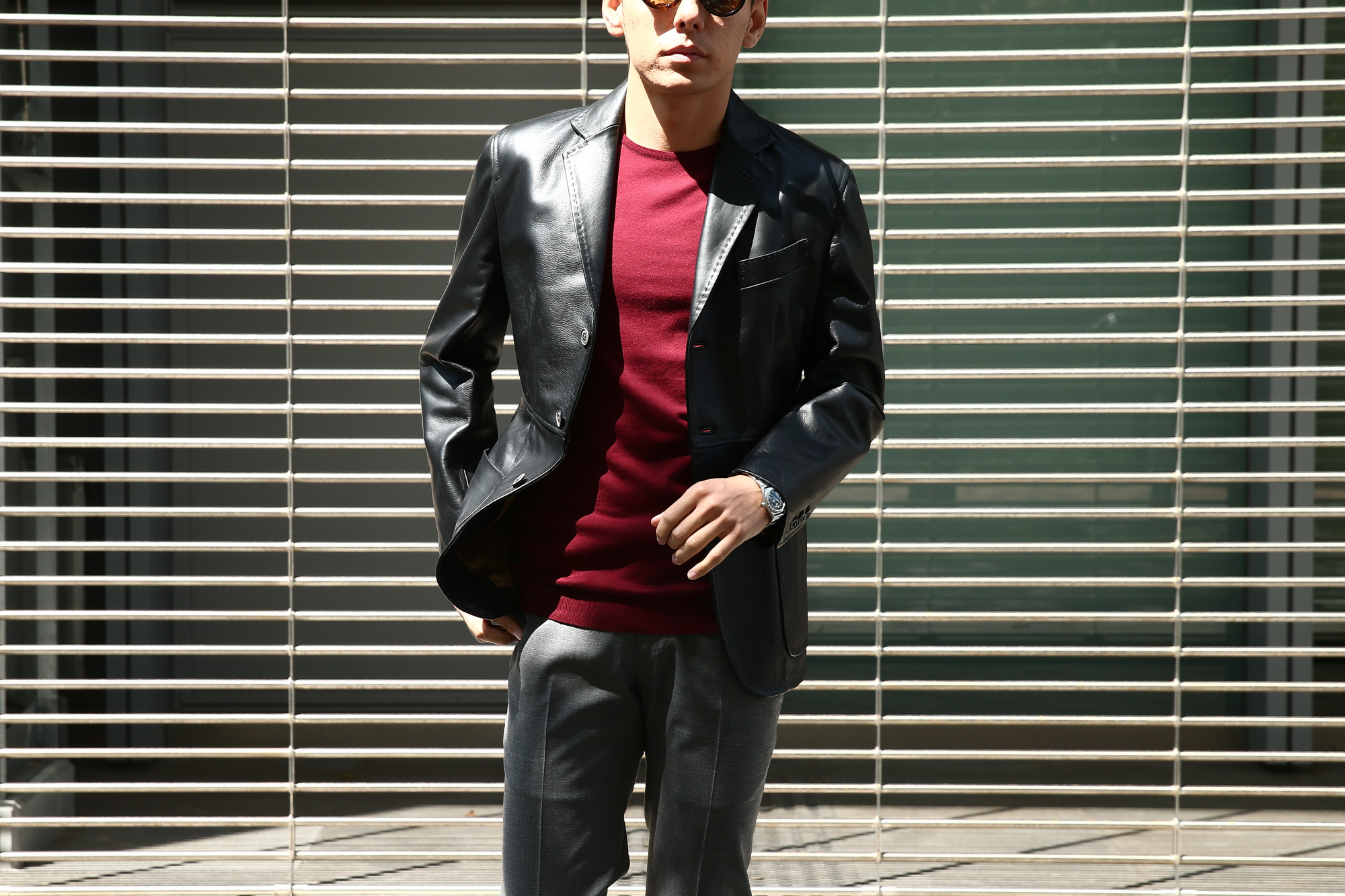 CINQUANTA (チンクアンタ) H613 SINGLE TAILORED JACKET CAVALLO (シングル テーラード ジャケット) ホースレザー ジャケット BLACK (ブラック・999) Made in italy (イタリア製) 2018 秋冬 【ご予約開始します】 cinquanta チンクアンタ レザージャケット ジャケット 愛知 名古屋 Alto e Diritto アルト エ デリット