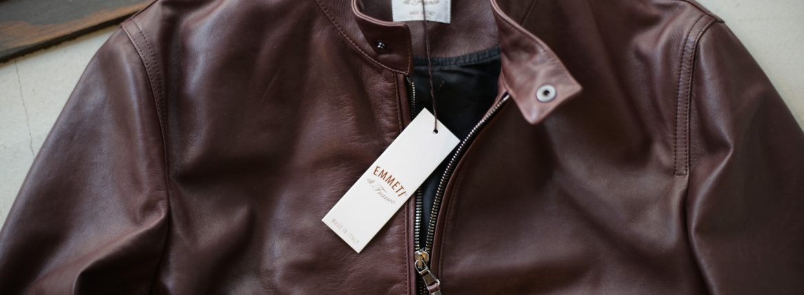 EMMETI(エンメティ) JURI(ユリ) Lambskin nappa シングルライダース レザージャケット WALNUT (ウォルナット) made in italy (イタリア製) 2018 秋冬 【ご予約開始します】emmeti juri 愛知 名古屋 ZODIAC ゾディアック レザー 干場