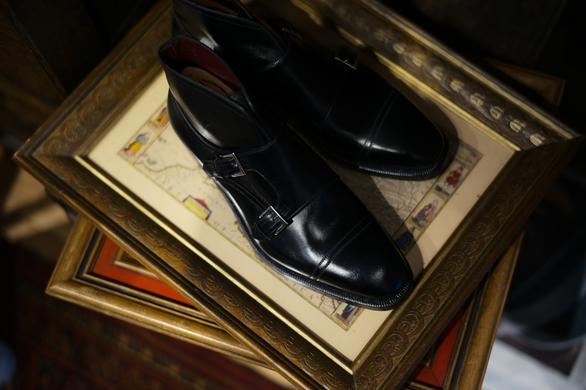 ENZO BONAFE (エンツォボナフェ) ART.EB-18 Double Monk Strap Boots Du Puy Vitello デュプイ社ボックスカーフ ダブルモンクストラップブーツ NERO (ブラック) made in italy (イタリア製) 2018 春夏新作 enzobonafe ダブルモンク ドレス ボナフェ レザーシューズ 愛知 名古屋 Alto e Diritto アルト エ デリット