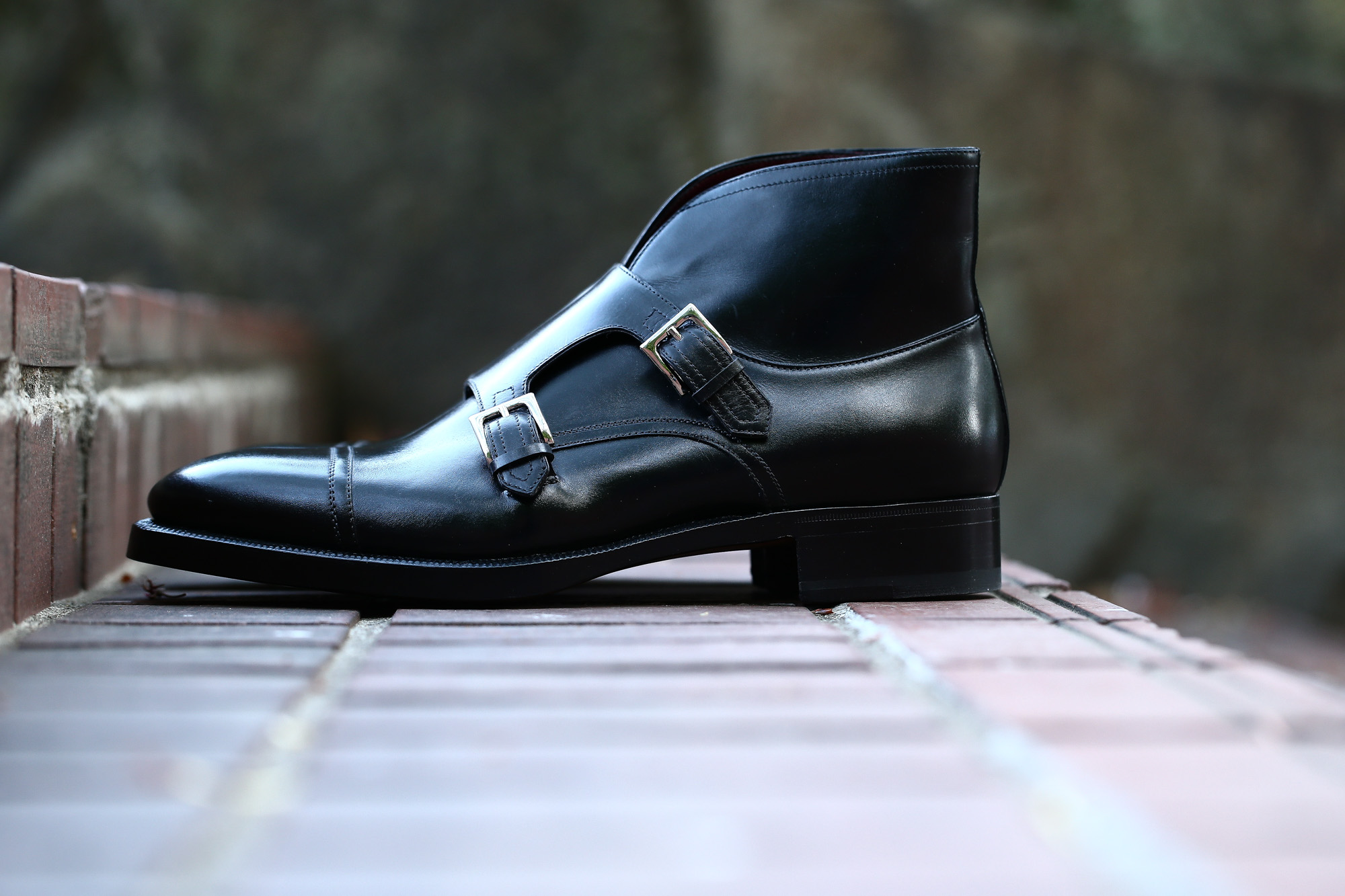 ENZO BONAFE (エンツォボナフェ) ART.EB-18 Double Monk Strap Boots Du Puy Vitello デュプイ社ボックスカーフ ダブルモンクストラップブーツ NERO (ブラック) made in italy (イタリア製) 2018 春夏新作 enzobonafe ダブルモンク ドレス ボナフェ レザーシューズ 愛知 名古屋 Alto e Diritto アルト エ デリット