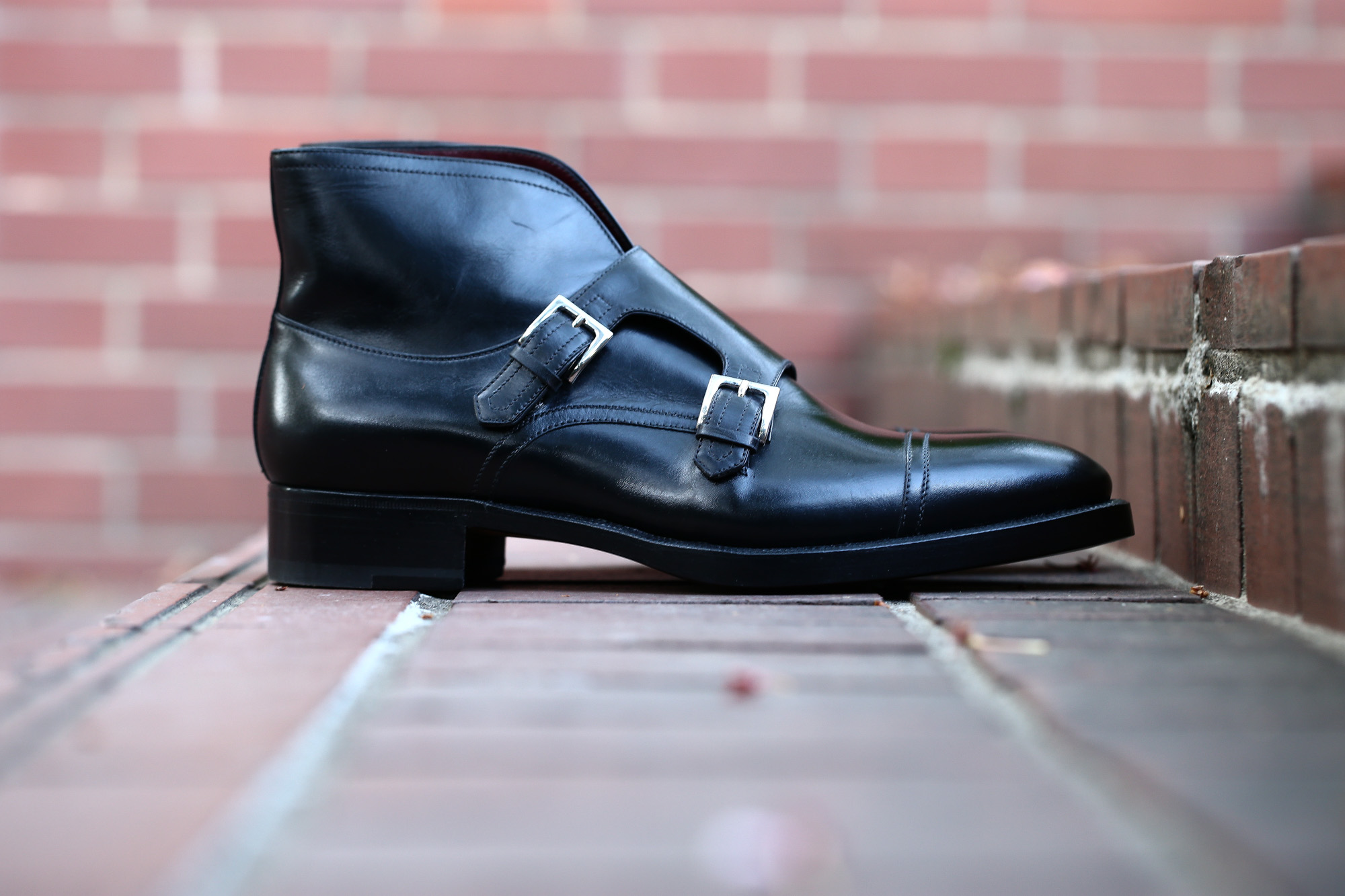 ENZO BONAFE (エンツォボナフェ) ART.EB-18 Double Monk Strap Boots Du Puy Vitello デュプイ社ボックスカーフ ダブルモンクストラップブーツ NERO (ブラック) made in italy (イタリア製) 2018 春夏新作 enzobonafe ダブルモンク ドレス ボナフェ レザーシューズ 愛知 名古屋 Alto e Diritto アルト エ デリット