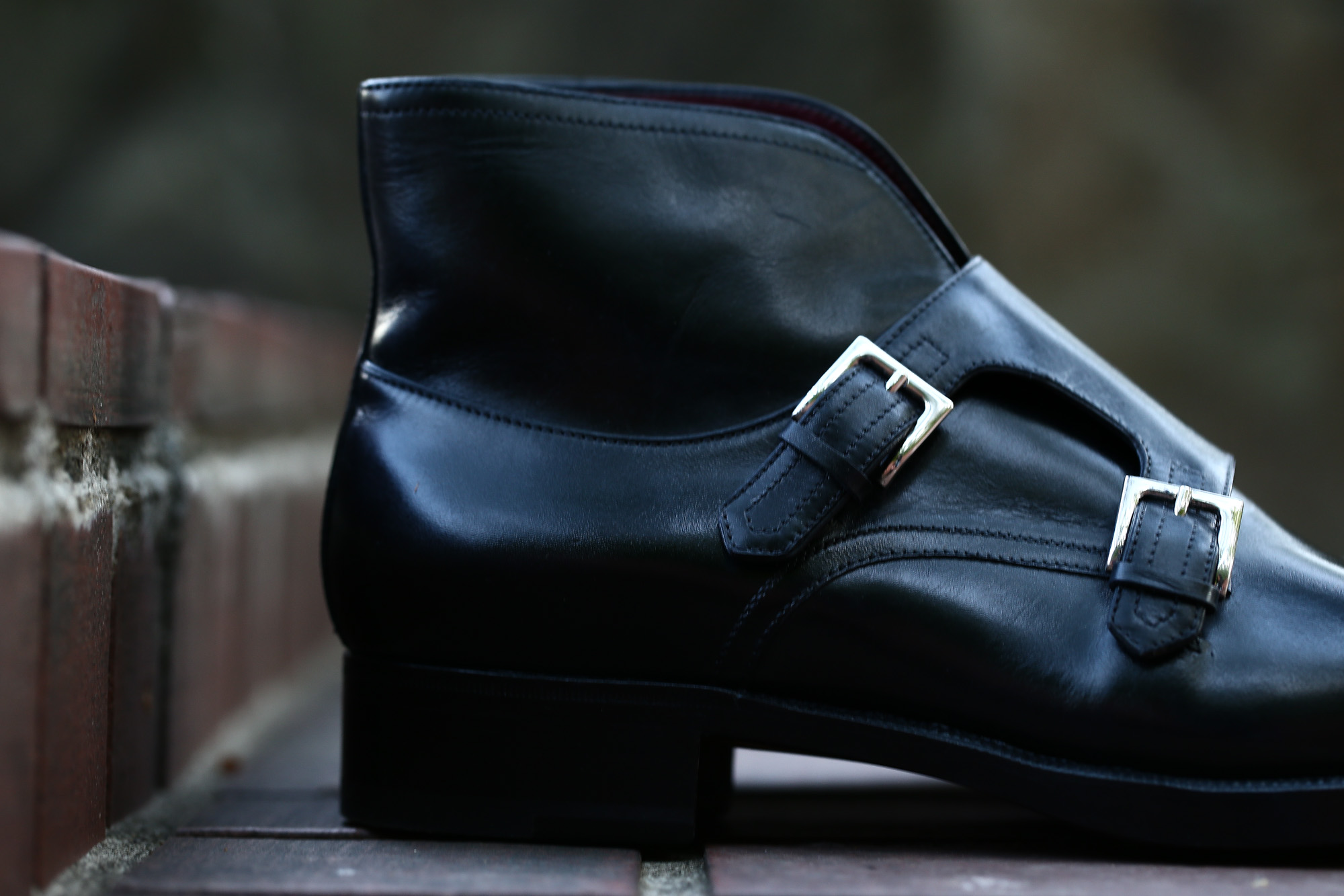 ENZO BONAFE (エンツォボナフェ) ART.EB-18 Double Monk Strap Boots Du Puy Vitello デュプイ社ボックスカーフ ダブルモンクストラップブーツ NERO (ブラック) made in italy (イタリア製) 2018 春夏新作 enzobonafe ダブルモンク ドレス ボナフェ レザーシューズ 愛知 名古屋 Alto e Diritto アルト エ デリット