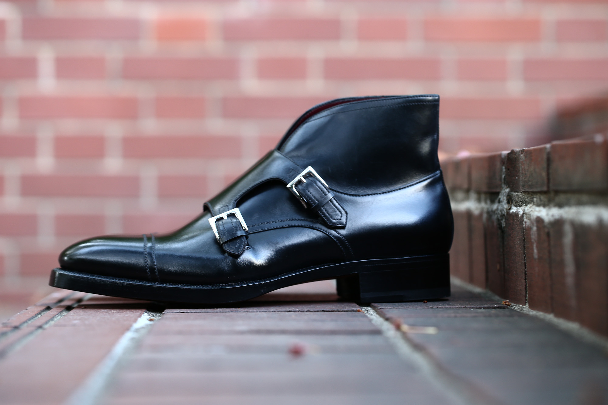 ENZO BONAFE (エンツォボナフェ) ART.EB-18 Double Monk Strap Boots Du Puy Vitello デュプイ社ボックスカーフ ダブルモンクストラップブーツ NERO (ブラック) made in italy (イタリア製) 2018 春夏新作 enzobonafe ダブルモンク ドレス ボナフェ レザーシューズ 愛知 名古屋 Alto e Diritto アルト エ デリット