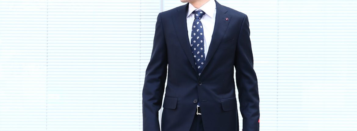 ISAIA (イザイア) 【GREGORY / グレゴリー】 AQUA SPIDER (アクア スパイダー) 撥水 ストレッチ サマーウール 段返り3B スーツ NAVY (ネイビー・800) Made in italy (イタリア製) 2018 春夏新作 isaia イザイア 愛知 名古屋 ZODIAC ゾディアック スーツ ジャケット 42,44,46,48,50,52,54