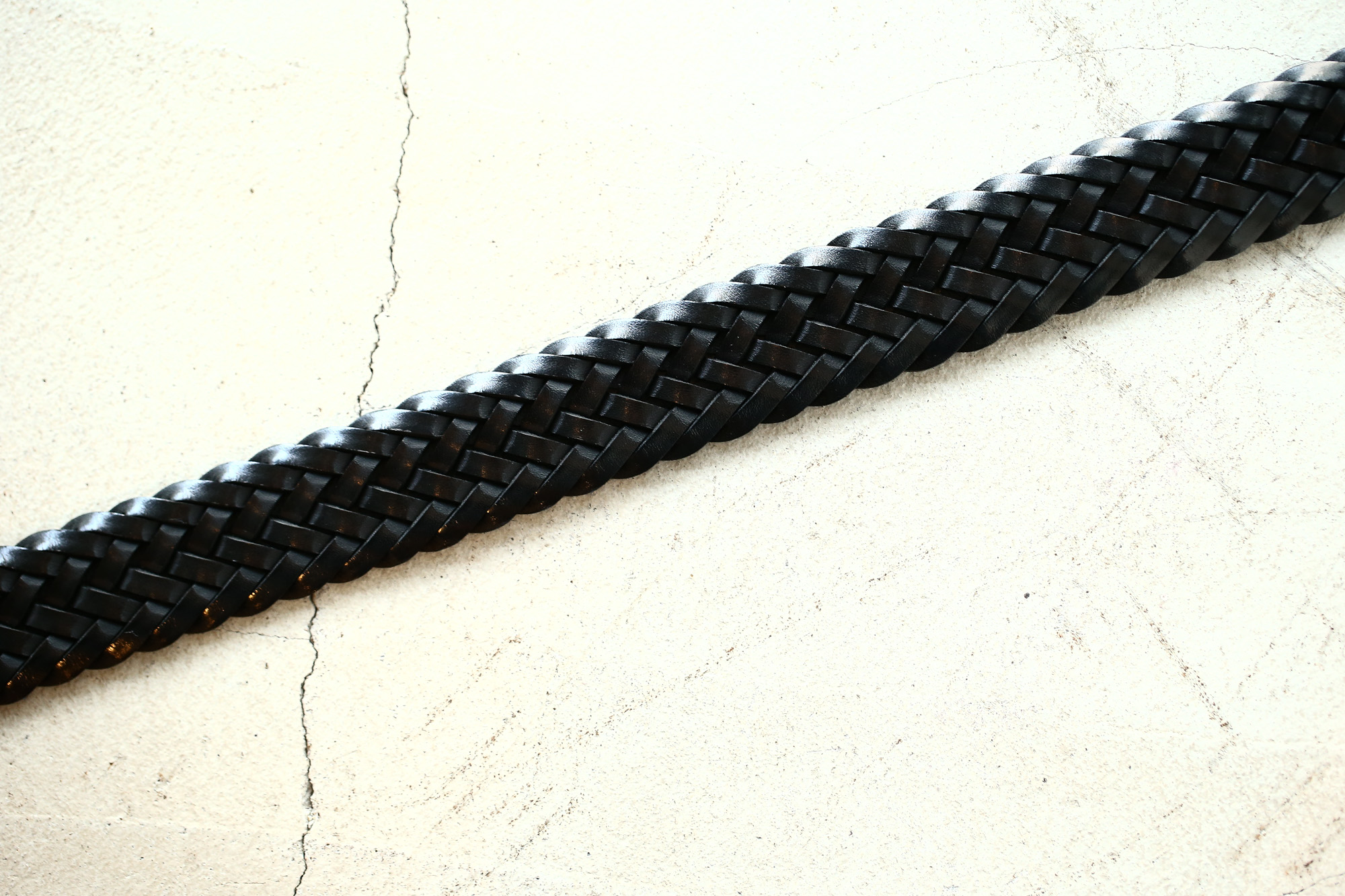 J&M DAVIDSON (ジェイアンドエムデヴィッドソン) ENVELOPE BUCKLE TIP END PLAITED BELT 30MM (エンベロープバックルチップエンドプレーテッドベルト 30mm)  57301 COWHIDE LEATHER (カウハイドレザー) プンターレ メッシュベルト BLACK (ブラック・999) Made in italy (イタリア製) 2018 春夏新作 愛知 名古屋 Alto e Diritto アルト エ デリット jmdavidson ジェイエムデヴィッドソン ベルト メッシュ