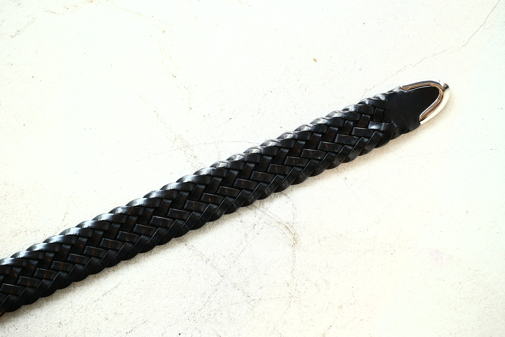 J&M DAVIDSON (ジェイアンドエムデヴィッドソン) ENVELOPE BUCKLE TIP END PLAITED BELT 30MM (エンベロープバックルチップエンドプレーテッドベルト 30mm)  57301 COWHIDE LEATHER (カウハイドレザー) プンターレ メッシュベルト BLACK (ブラック・999) Made in italy (イタリア製) 2018 春夏新作 愛知 名古屋 Alto e Diritto アルト エ デリット jmdavidson ジェイエムデヴィッドソン ベルト メッシュ