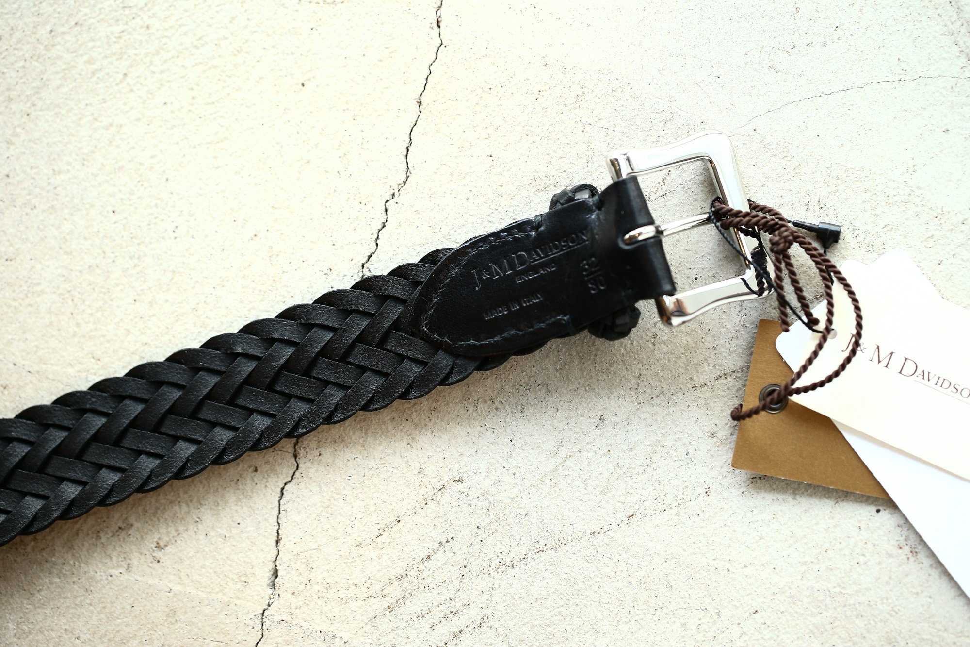 J&M DAVIDSON (ジェイアンドエムデヴィッドソン) ENVELOPE BUCKLE TIP END PLAITED BELT 30MM (エンベロープバックルチップエンドプレーテッドベルト 30mm)  57301 COWHIDE LEATHER (カウハイドレザー) プンターレ メッシュベルト BLACK (ブラック・999) Made in italy (イタリア製) 2018 春夏新作 愛知 名古屋 Alto e Diritto アルト エ デリット jmdavidson ジェイエムデヴィッドソン ベルト メッシュ