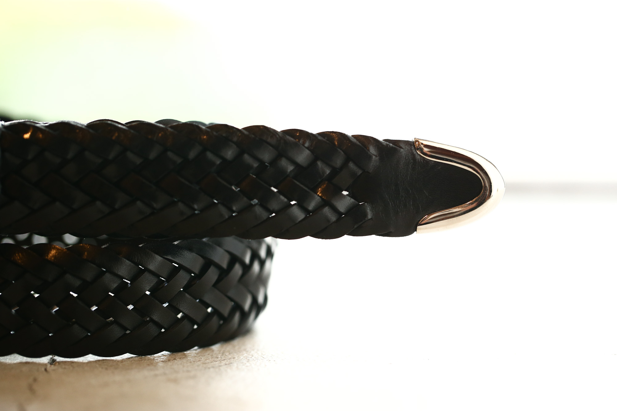 J&M DAVIDSON (ジェイアンドエムデヴィッドソン) ENVELOPE BUCKLE TIP END PLAITED BELT 30MM (エンベロープバックルチップエンドプレーテッドベルト 30mm)  57301 COWHIDE LEATHER (カウハイドレザー) プンターレ メッシュベルト BLACK (ブラック・999) Made in italy (イタリア製) 2018 春夏新作 愛知 名古屋 Alto e Diritto アルト エ デリット jmdavidson ジェイエムデヴィッドソン ベルト メッシュ