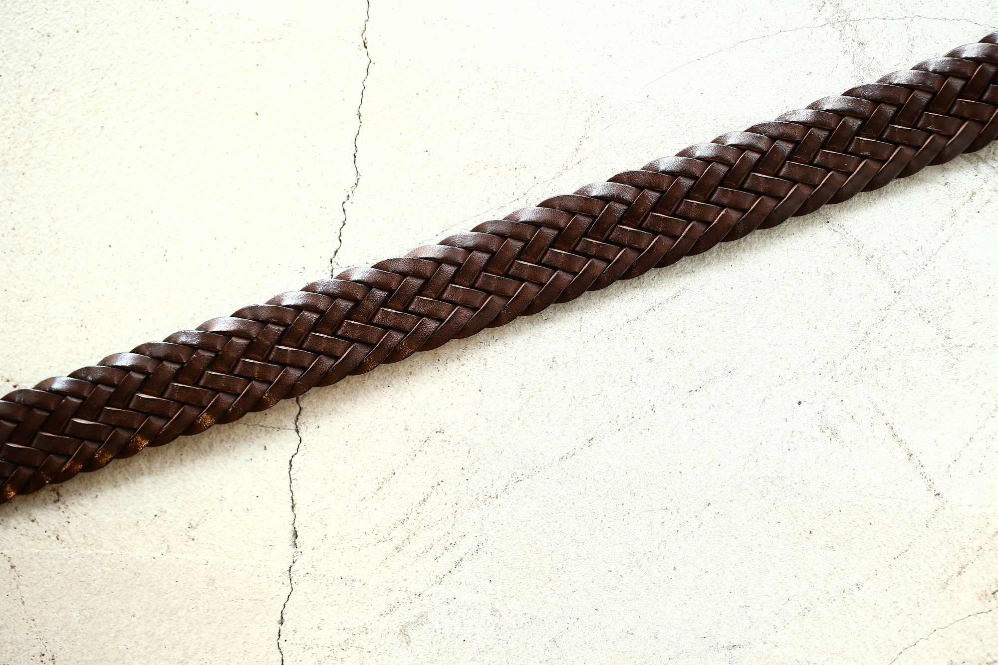 J&M DAVIDSON (ジェイアンドエムデヴィッドソン) ENVELOPE BUCKLE TIP END PLAITED BELT 30MM (エンベロープバックルチップエンドプレーテッドベルト 30mm) 57301 COWHIDE LEATHER (カウハイドレザー) プンターレ メッシュベルト HAVANA (ハバナ・650) Made in italy (イタリア製) 2018 春夏新作 愛知 名古屋 Alto e Diritto アルト エ デリット jmdavidson ジェイエムデヴィッドソン ベルト メッシュ