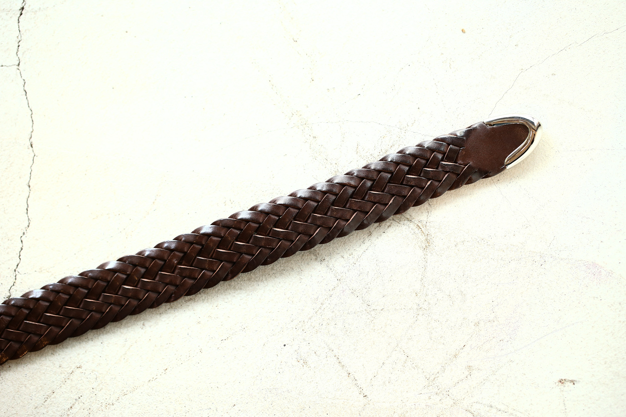 J&M DAVIDSON (ジェイアンドエムデヴィッドソン) ENVELOPE BUCKLE TIP END PLAITED BELT 30MM (エンベロープバックルチップエンドプレーテッドベルト 30mm) 57301 COWHIDE LEATHER (カウハイドレザー) プンターレ メッシュベルト HAVANA (ハバナ・650) Made in italy (イタリア製) 2018 春夏新作 愛知 名古屋 Alto e Diritto アルト エ デリット jmdavidson ジェイエムデヴィッドソン ベルト メッシュ