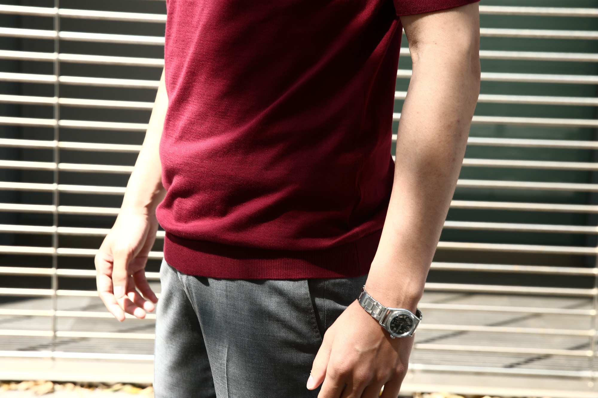 JOHN SMEDLEY (ジョンスメドレー) BELDEN (ベルデン) SEA ISLAND COTTON (シーアイランドコットン) ショートスリーブ コットンニット Tシャツ BURGUNDY GRAIN (バーガンディグレイン) Made in England (イギリス製) 2018 春夏新作 johnsmedley スメドレー 愛知 名古屋 Alto e Diritto アルト エ デリット