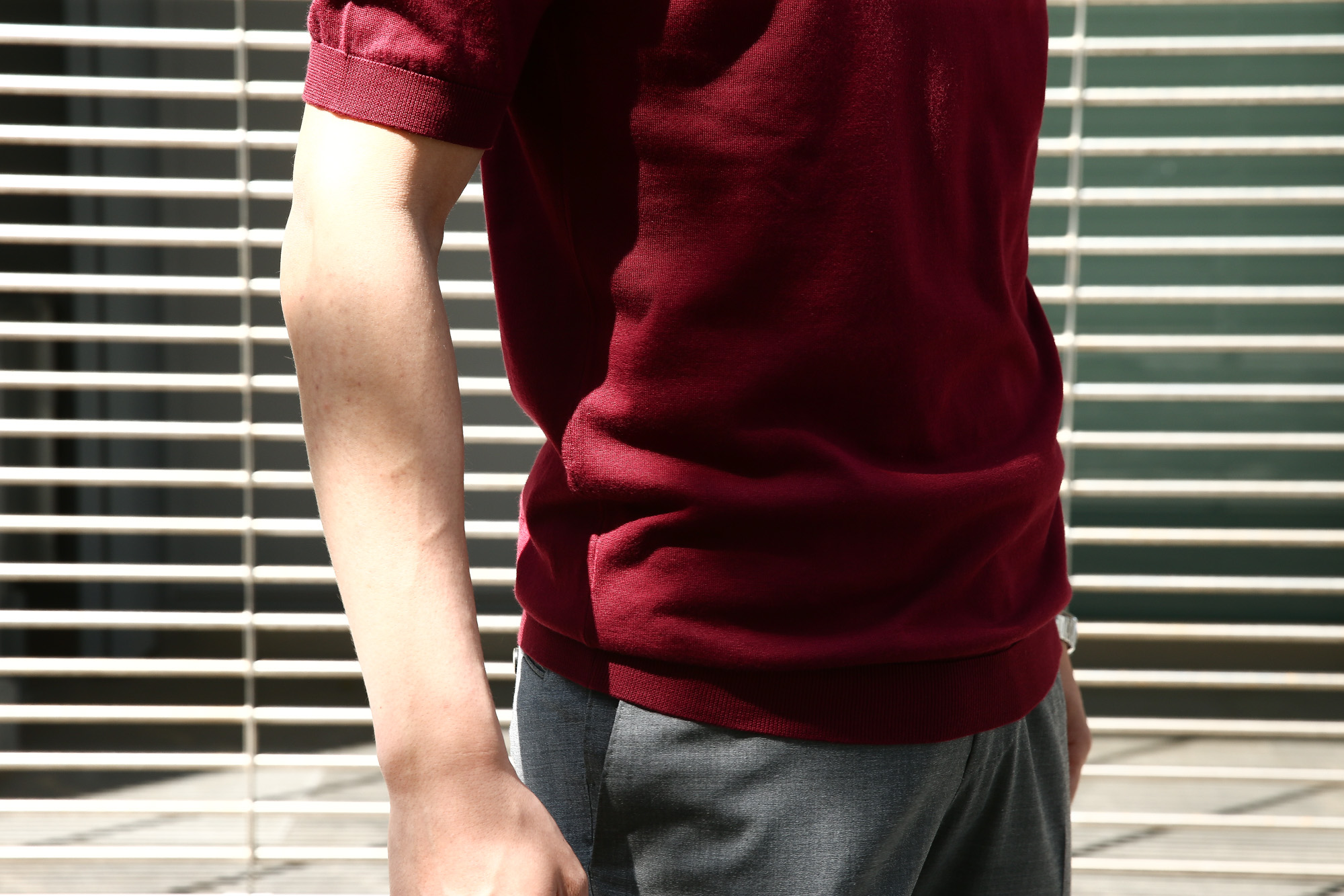 JOHN SMEDLEY (ジョンスメドレー) BELDEN (ベルデン) SEA ISLAND COTTON (シーアイランドコットン) ショートスリーブ コットンニット Tシャツ BURGUNDY GRAIN (バーガンディグレイン) Made in England (イギリス製) 2018 春夏新作 johnsmedley スメドレー 愛知 名古屋 Alto e Diritto アルト エ デリット