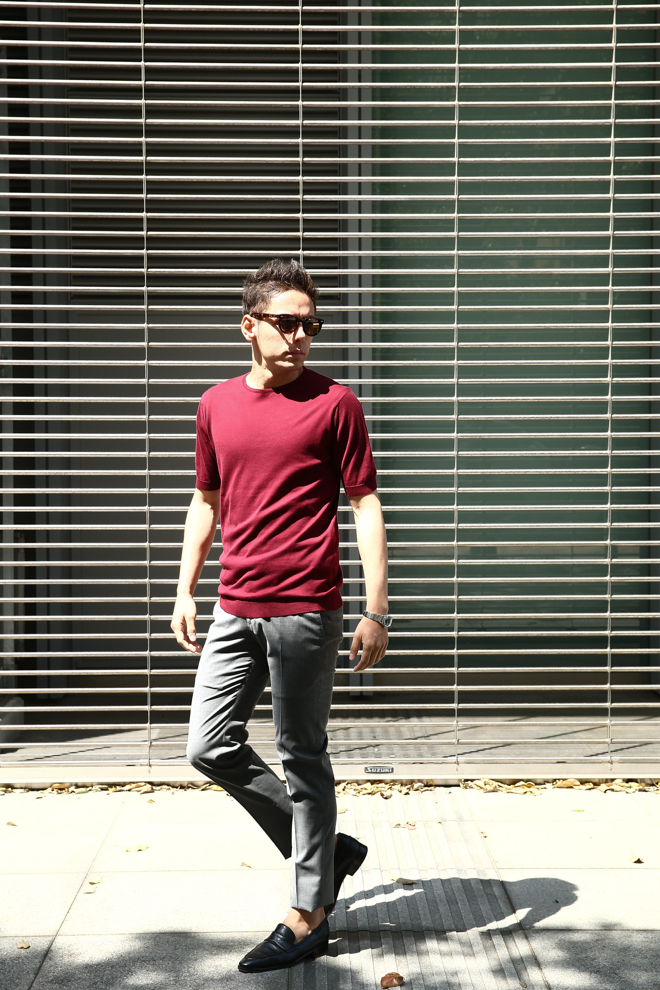 JOHN SMEDLEY (ジョンスメドレー) BELDEN (ベルデン) SEA ISLAND COTTON (シーアイランドコットン) ショートスリーブ コットンニット Tシャツ BURGUNDY GRAIN (バーガンディグレイン) Made in England (イギリス製) 2018 春夏新作 johnsmedley スメドレー 愛知 名古屋 Alto e Diritto アルト エ デリット