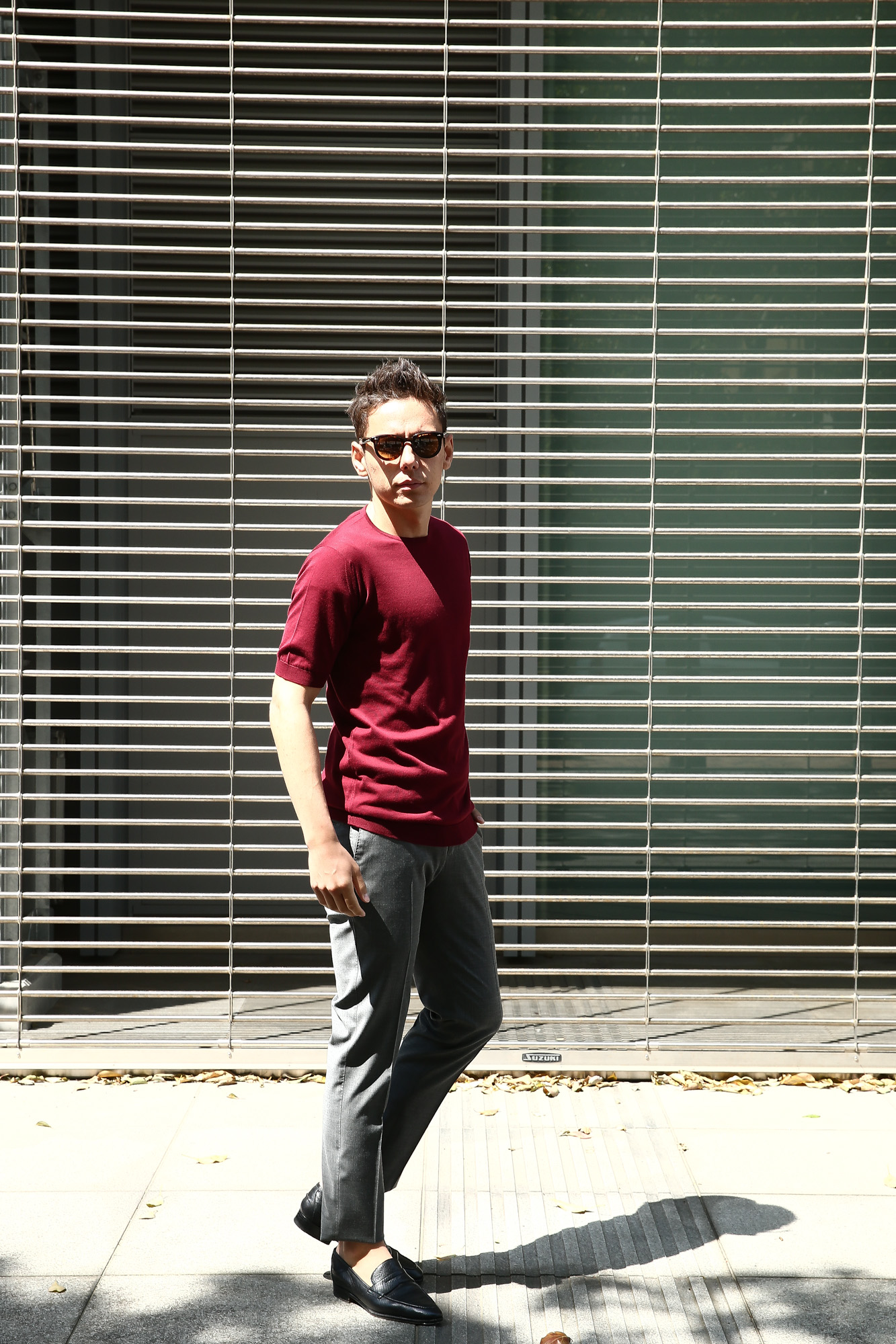 JOHN SMEDLEY (ジョンスメドレー) BELDEN (ベルデン) SEA ISLAND COTTON (シーアイランドコットン) ショートスリーブ コットンニット Tシャツ BURGUNDY GRAIN (バーガンディグレイン) Made in England (イギリス製) 2018 春夏新作 johnsmedley スメドレー 愛知 名古屋 Alto e Diritto アルト エ デリット