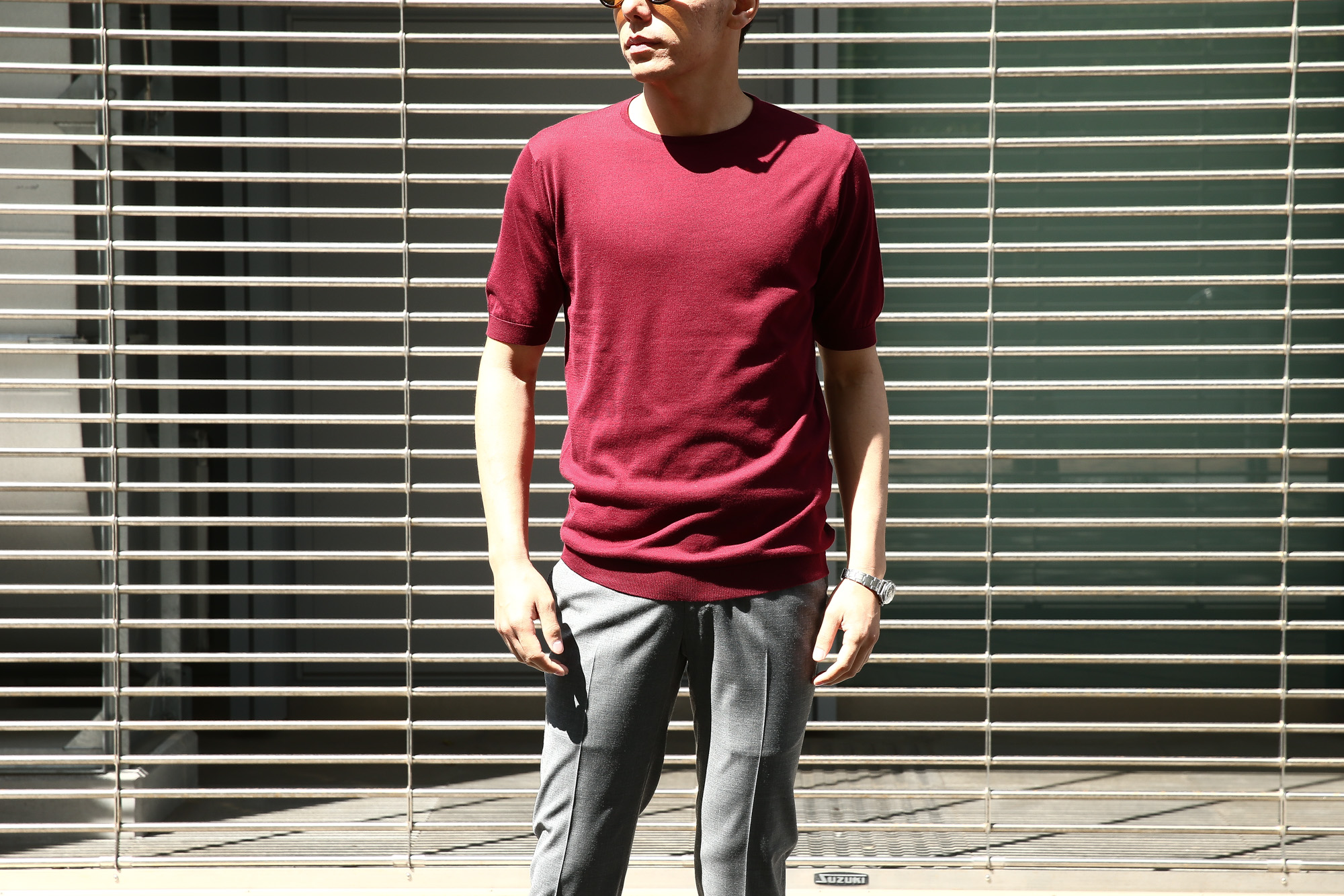 JOHN SMEDLEY (ジョンスメドレー) BELDEN (ベルデン) SEA ISLAND COTTON (シーアイランドコットン) ショートスリーブ コットンニット Tシャツ BURGUNDY GRAIN (バーガンディグレイン) Made in England (イギリス製) 2018 春夏新作 johnsmedley スメドレー 愛知 名古屋 Alto e Diritto アルト エ デリット