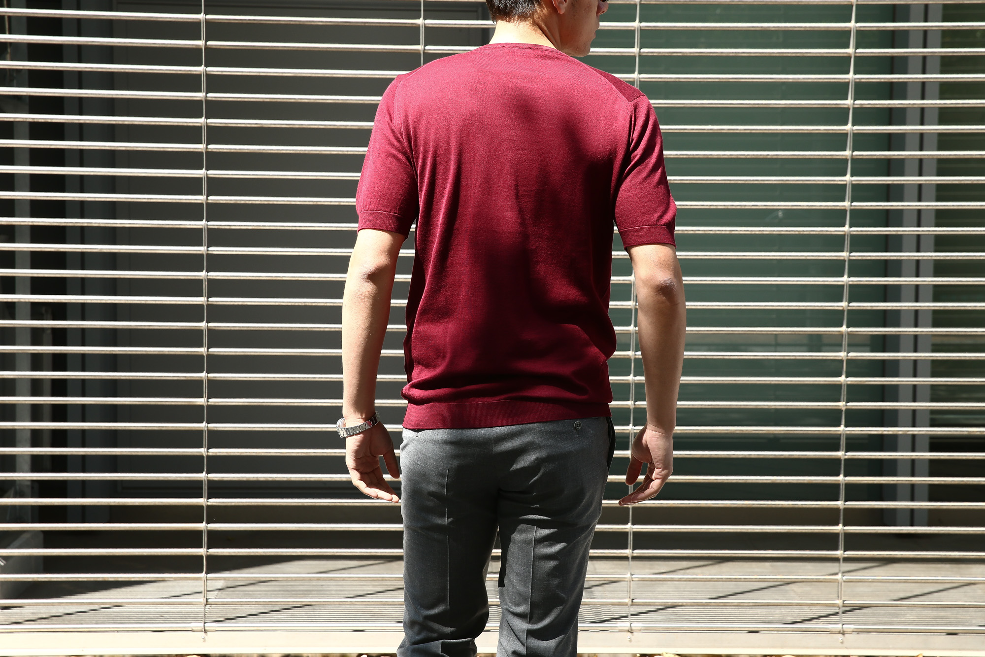 JOHN SMEDLEY (ジョンスメドレー) BELDEN (ベルデン) SEA ISLAND COTTON (シーアイランドコットン) ショートスリーブ コットンニット Tシャツ BURGUNDY GRAIN (バーガンディグレイン) Made in England (イギリス製) 2018 春夏新作 johnsmedley スメドレー 愛知 名古屋 Alto e Diritto アルト エ デリット