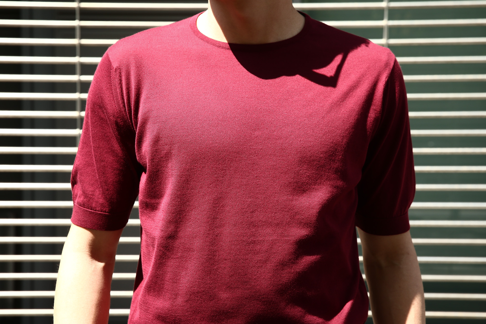 JOHN SMEDLEY (ジョンスメドレー) BELDEN (ベルデン) SEA ISLAND COTTON (シーアイランドコットン) ショートスリーブ コットンニット Tシャツ BURGUNDY GRAIN (バーガンディグレイン) Made in England (イギリス製) 2018 春夏新作 johnsmedley スメドレー 愛知 名古屋 Alto e Diritto アルト エ デリット